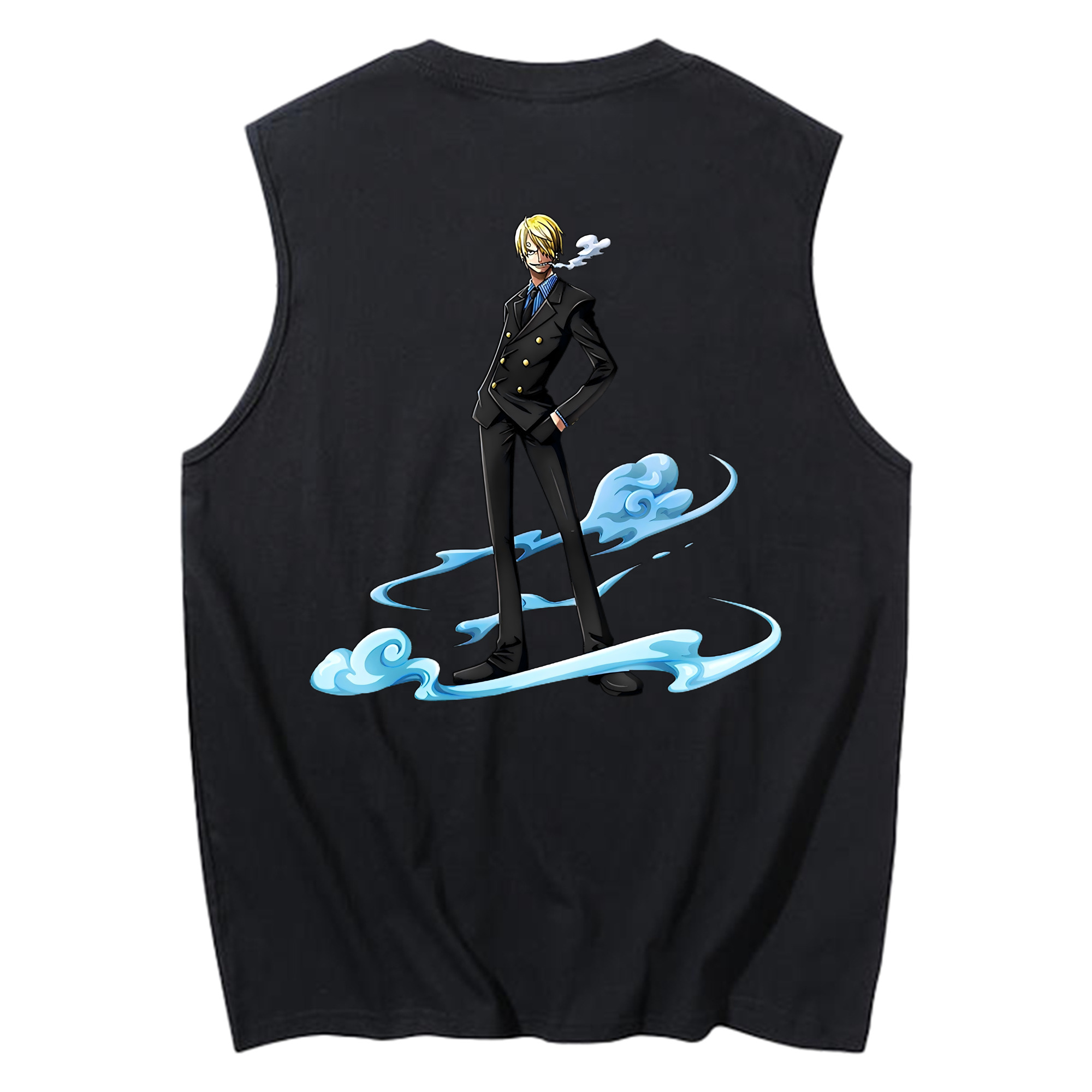 （画像用） ワンピース サンジ ONE PIECE Sanji コットン100％タンクトップ（背面プリント）