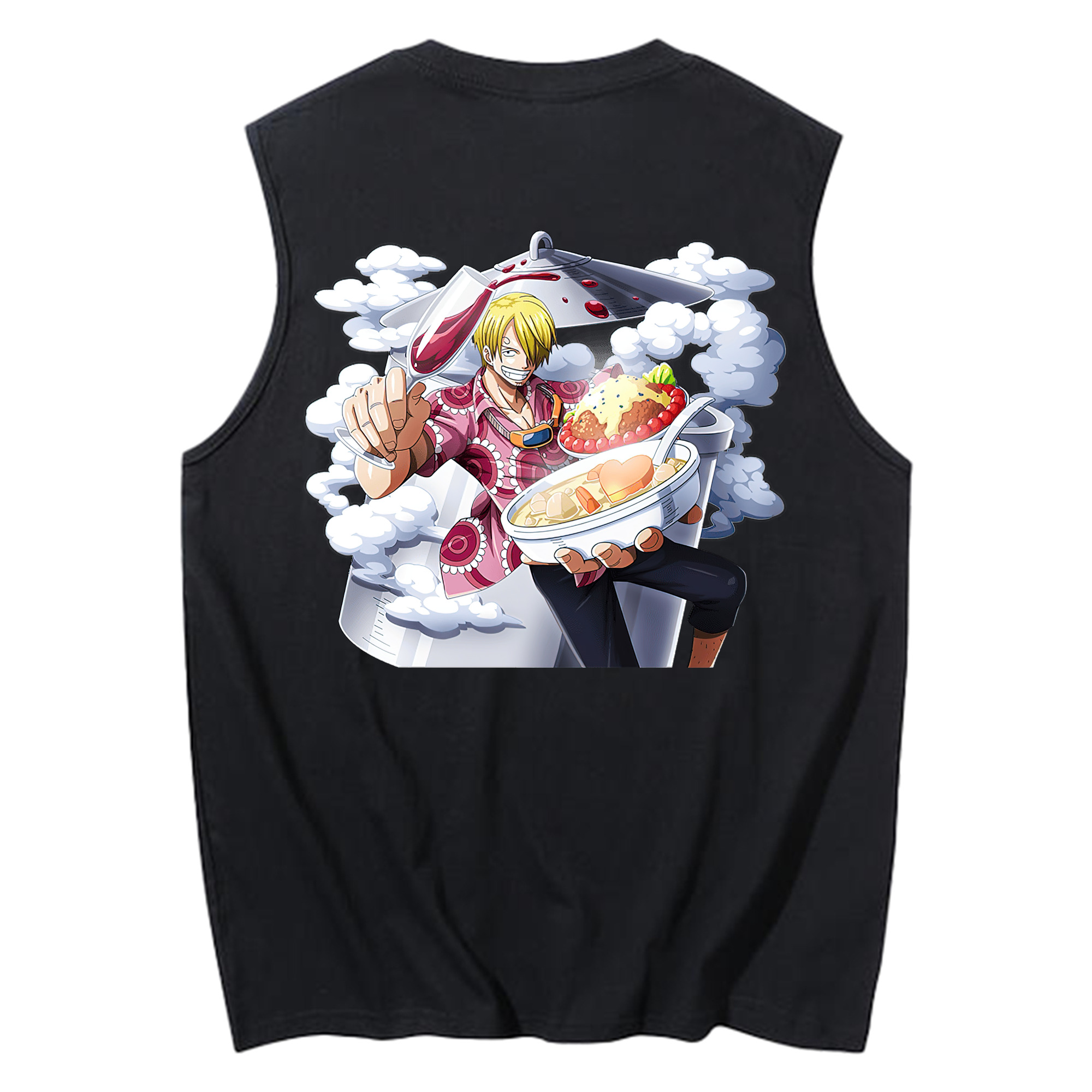 （画像用） ワンピース サンジ ONE PIECE Sanji コットン100％タンクトップ（背面プリント）