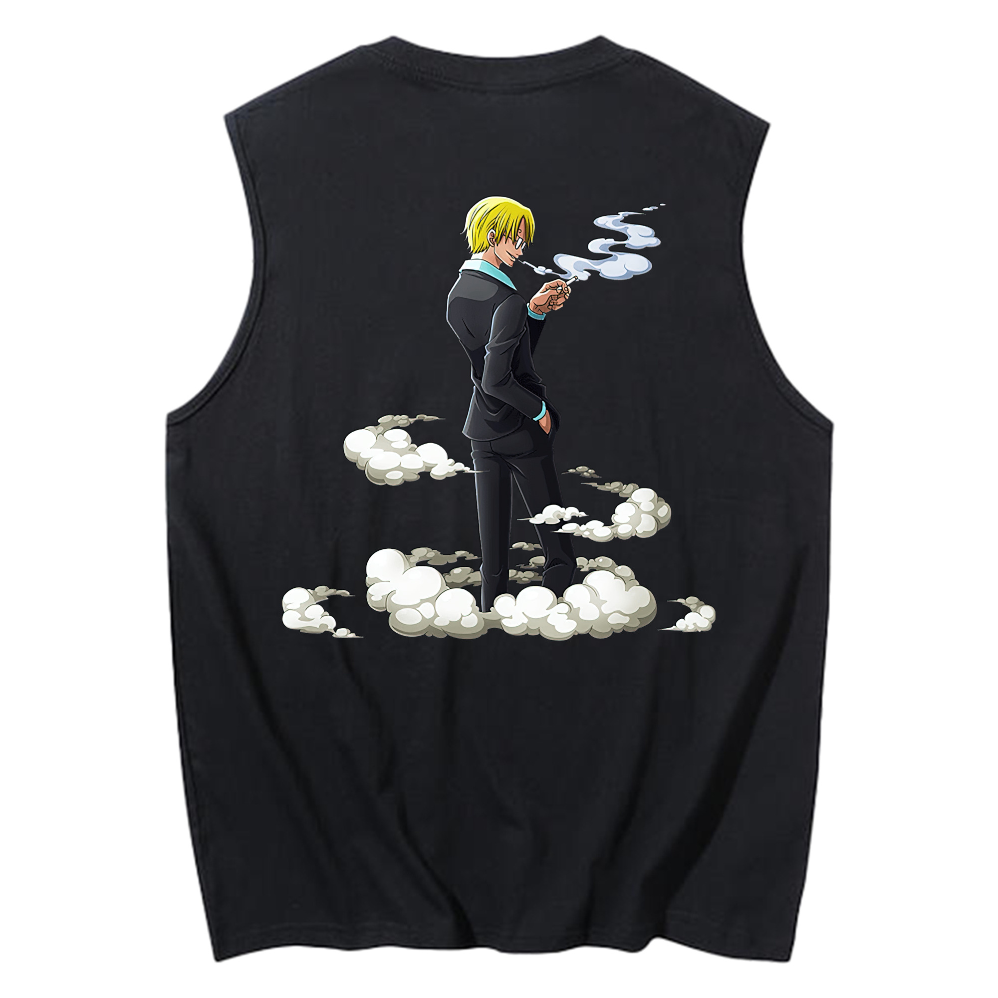 （画像用） ワンピース サンジ ONE PIECE Sanji コットン100％タンクトップ（背面プリント）