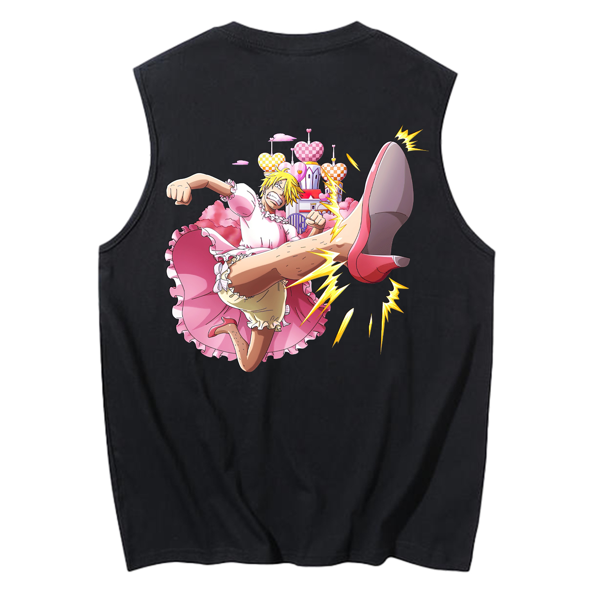 （画像用） ワンピース サンジ ONE PIECE Sanji コットン100％タンクトップ（背面プリント）