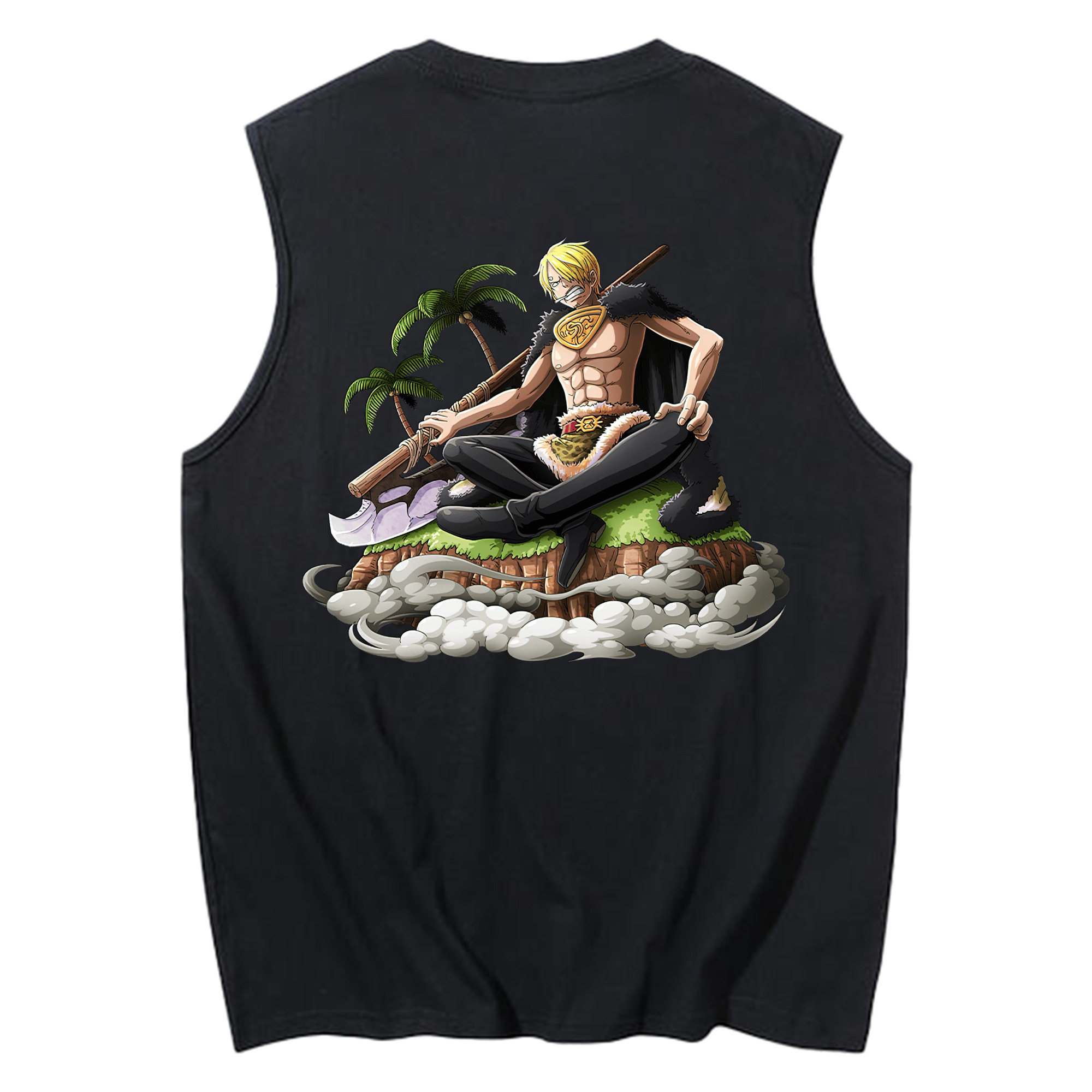（画像用） ワンピース サンジ ONE PIECE Sanji コットン100％タンクトップ（背面プリント）