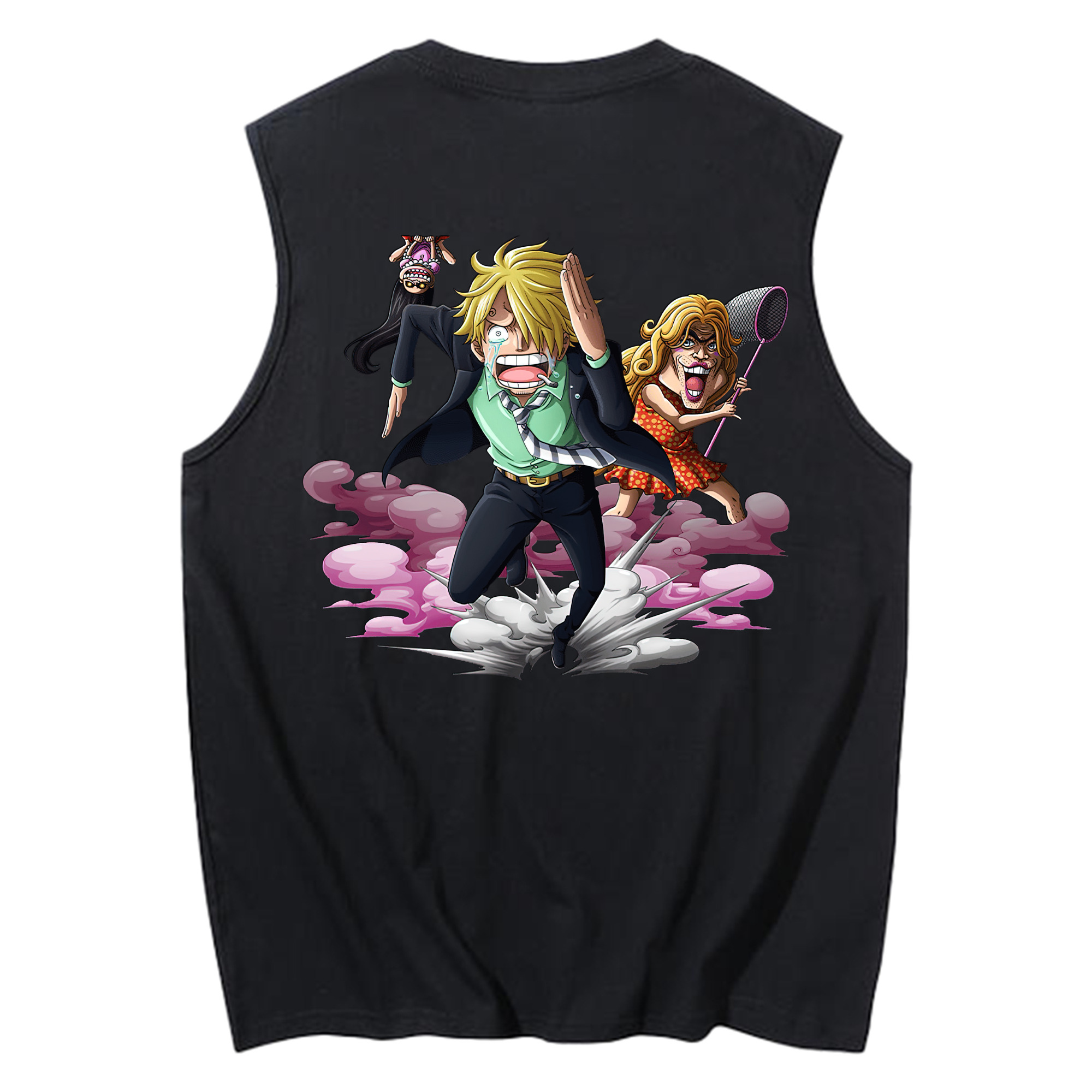 （画像用） ワンピース サンジ ONE PIECE Sanji コットン100％タンクトップ（背面プリント）