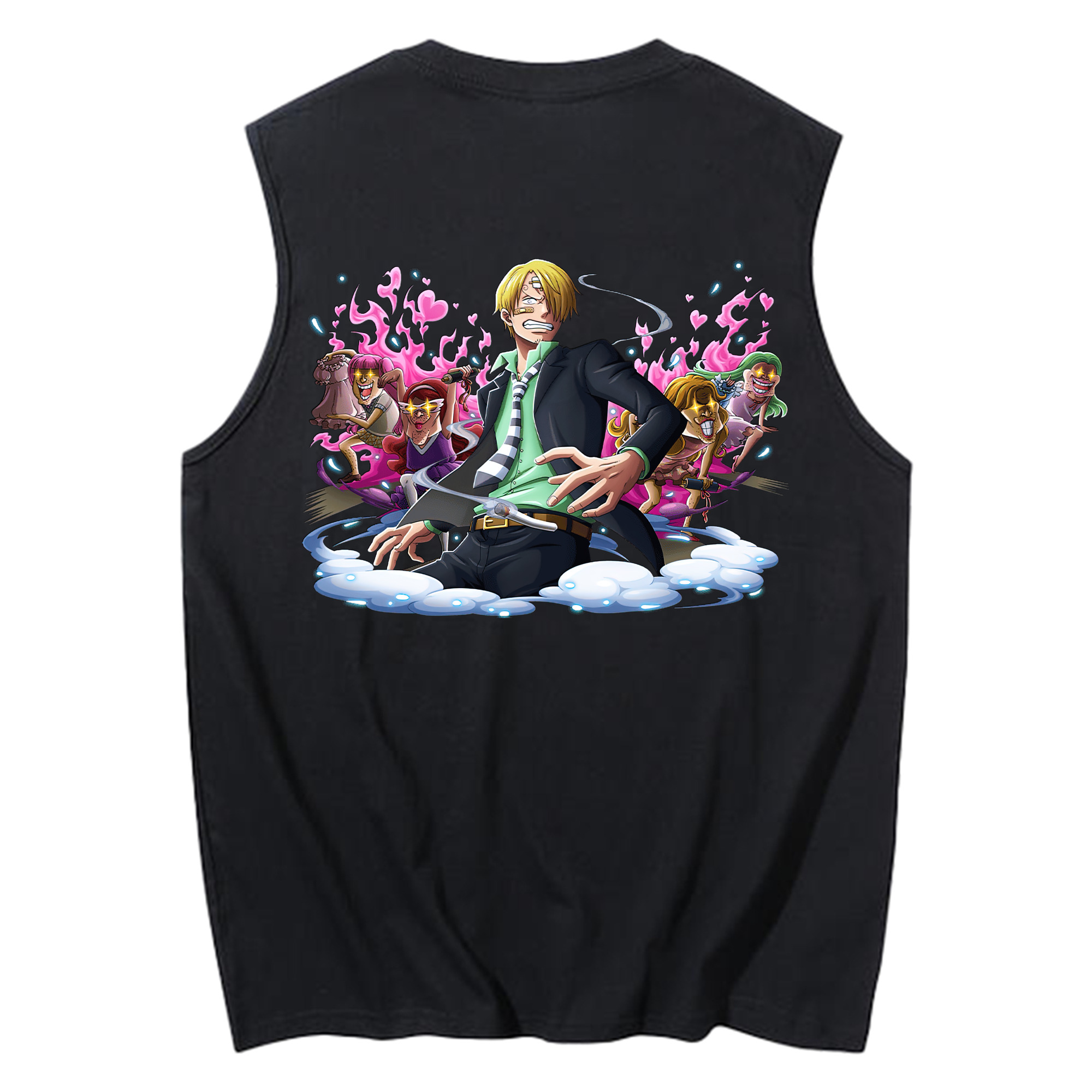 （画像用） ワンピース サンジ ONE PIECE Sanji コットン100％タンクトップ（背面プリント）