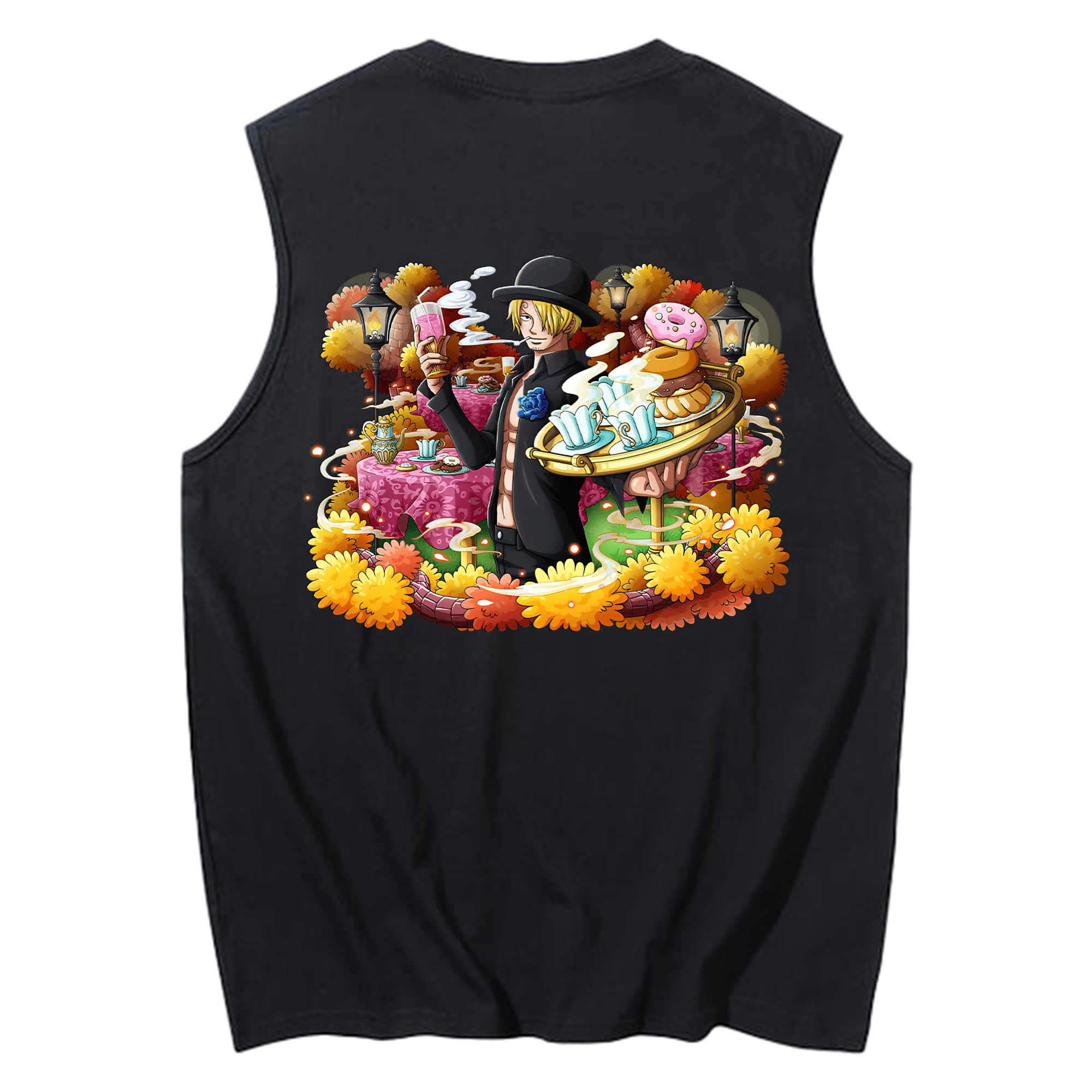 （画像用） ワンピース サンジ ONE PIECE Sanji コットン100％タンクトップ（背面プリント）