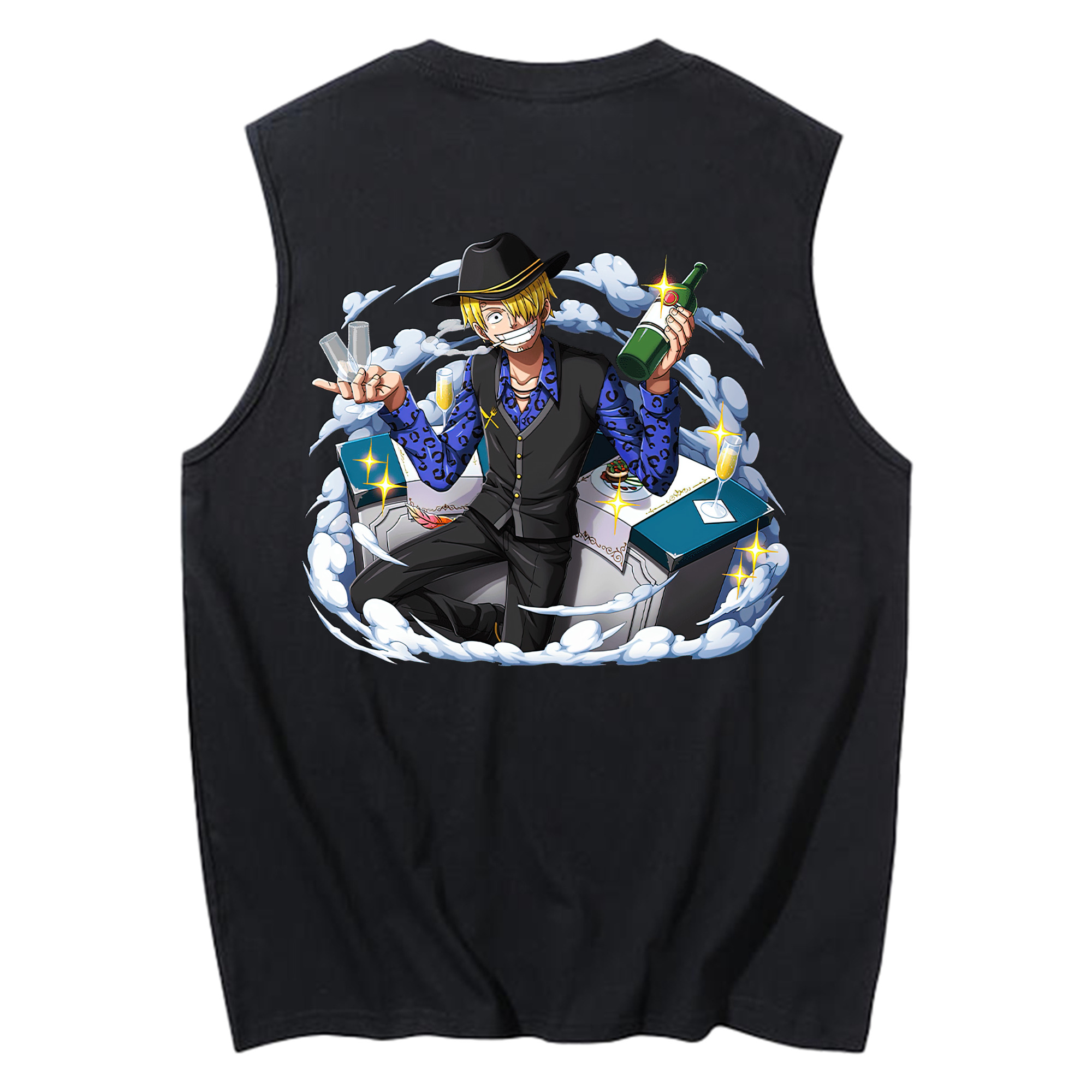 （画像用） ワンピース サンジ ONE PIECE Sanji コットン100％タンクトップ（背面プリント）
