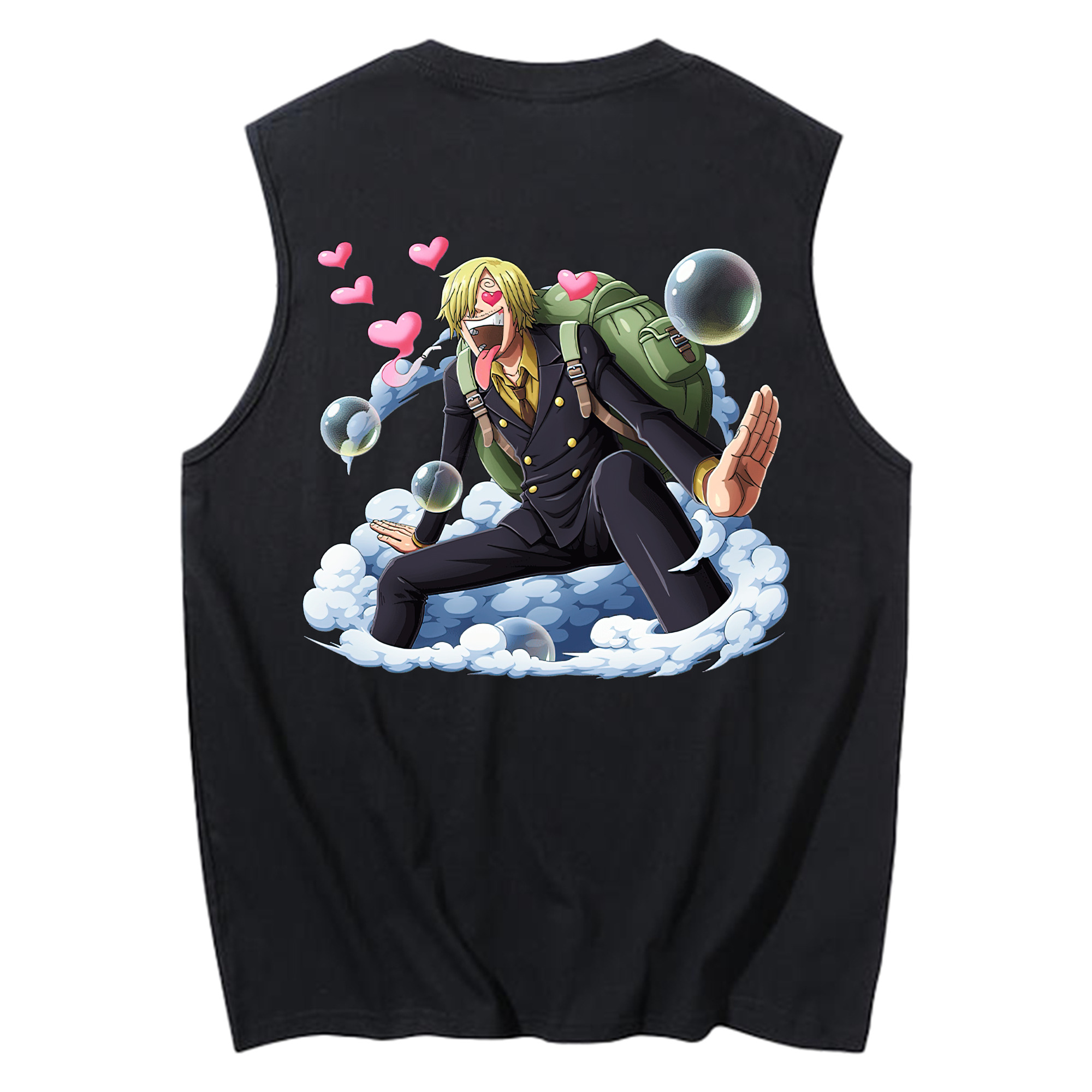 （画像用） ワンピース サンジ ONE PIECE Sanji コットン100％タンクトップ（背面プリント）