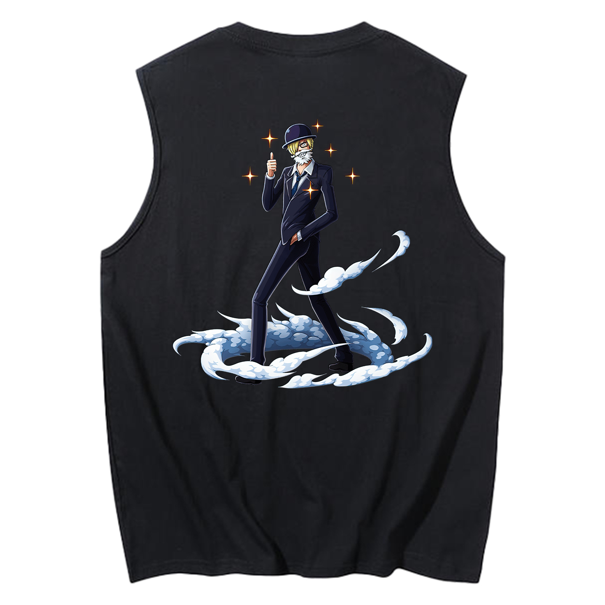 （画像用） ワンピース サンジ ONE PIECE Sanji コットン100％タンクトップ（背面プリント）