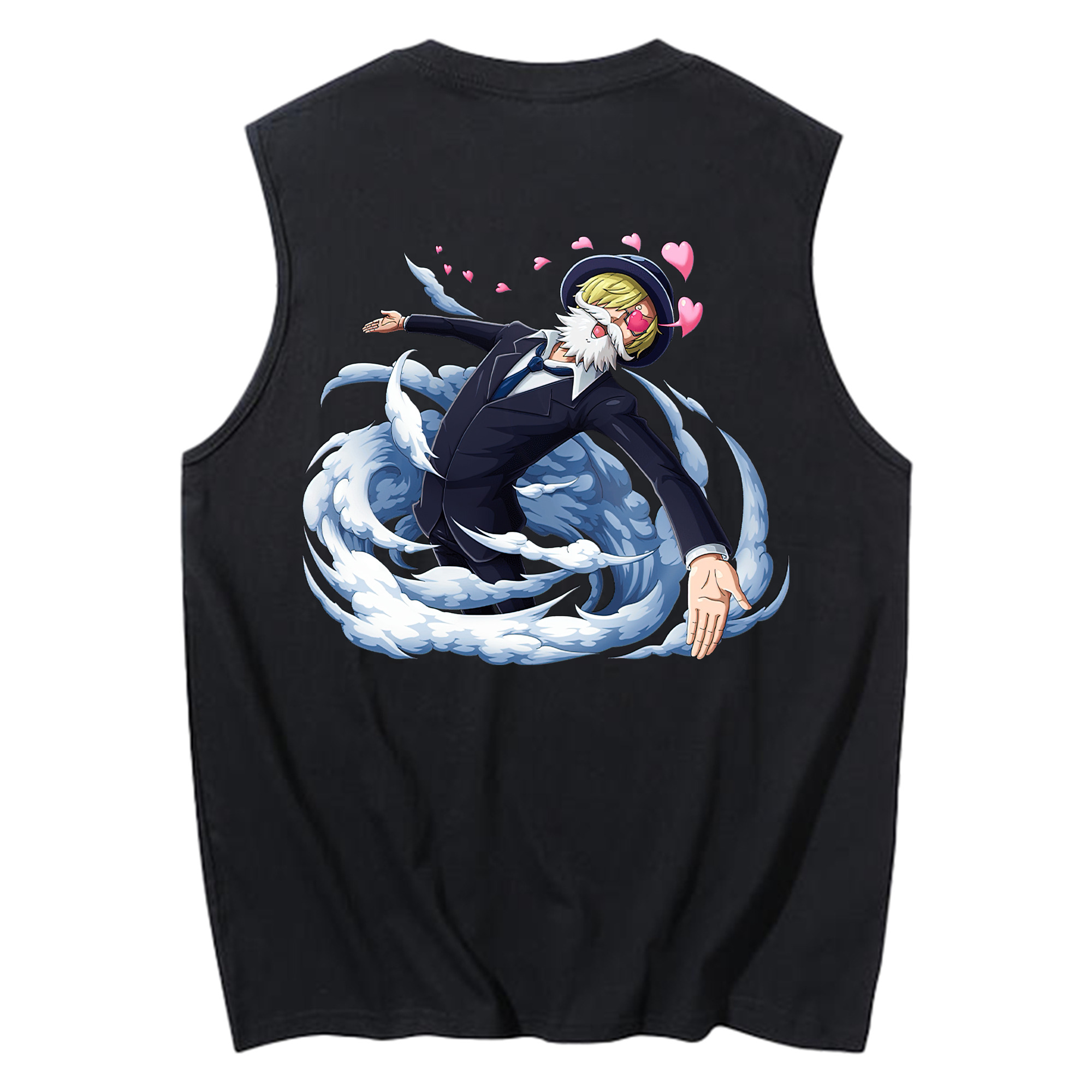 （画像用） ワンピース サンジ ONE PIECE Sanji コットン100％タンクトップ（背面プリント）