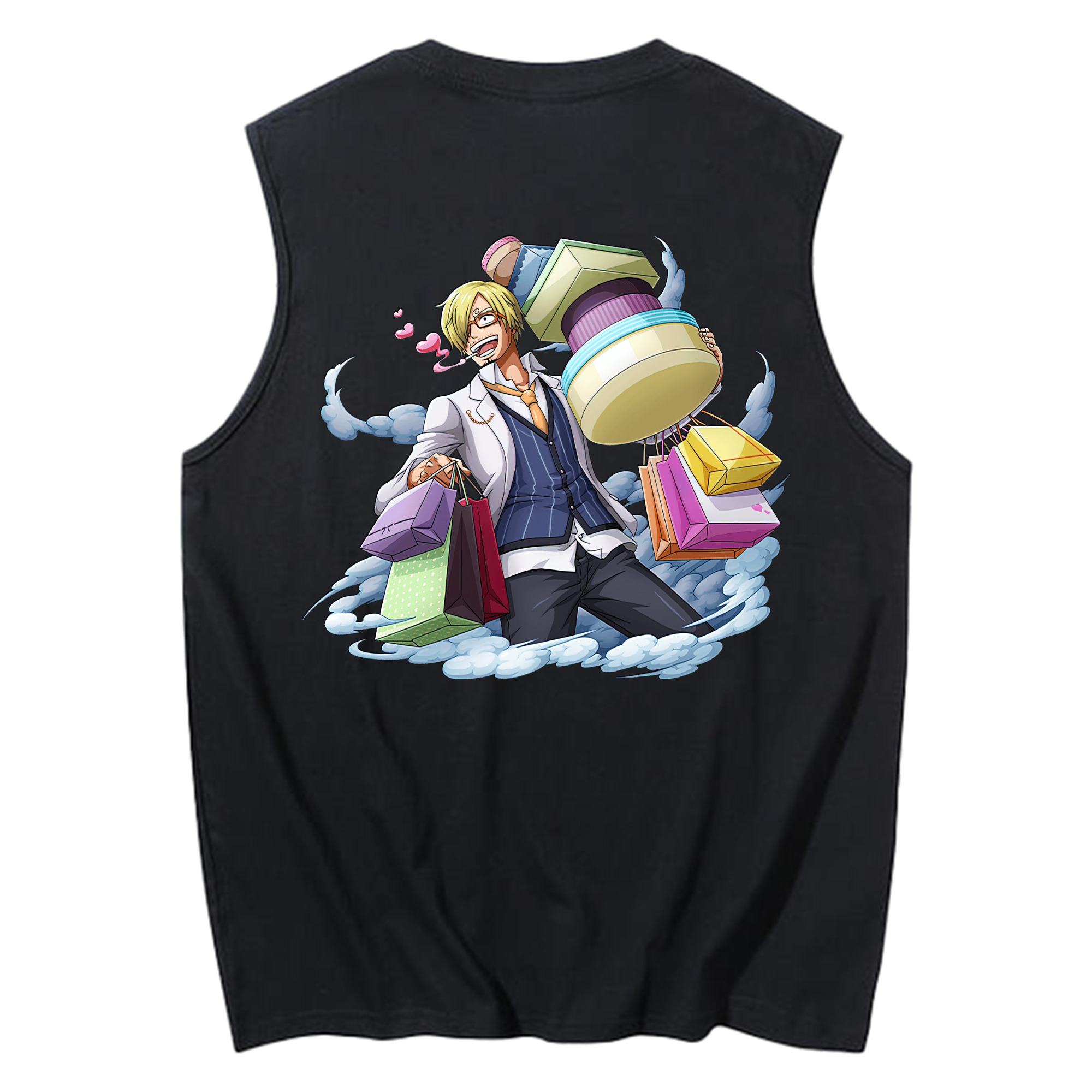 （画像用） ワンピース サンジ ONE PIECE Sanji コットン100％タンクトップ（背面プリント）