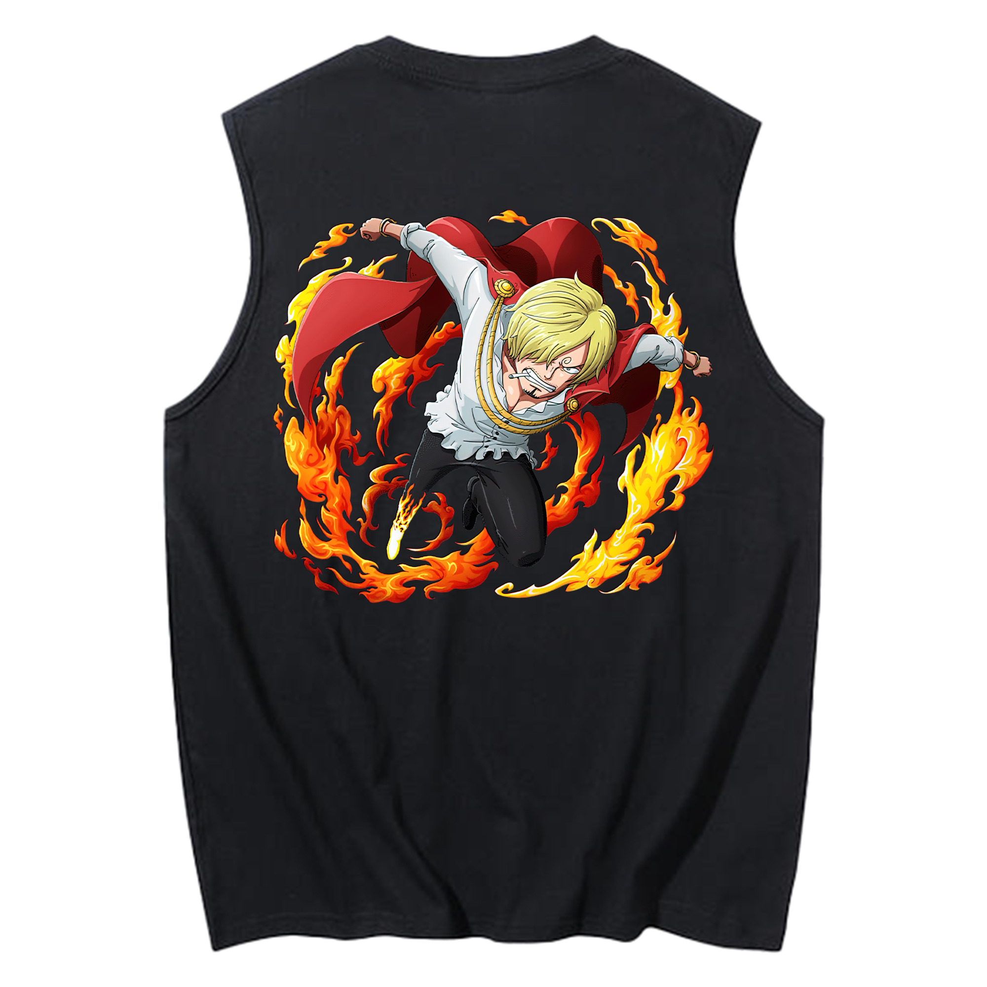 （画像用） ワンピース サンジ ONE PIECE Sanji コットン100％タンクトップ（背面プリント）