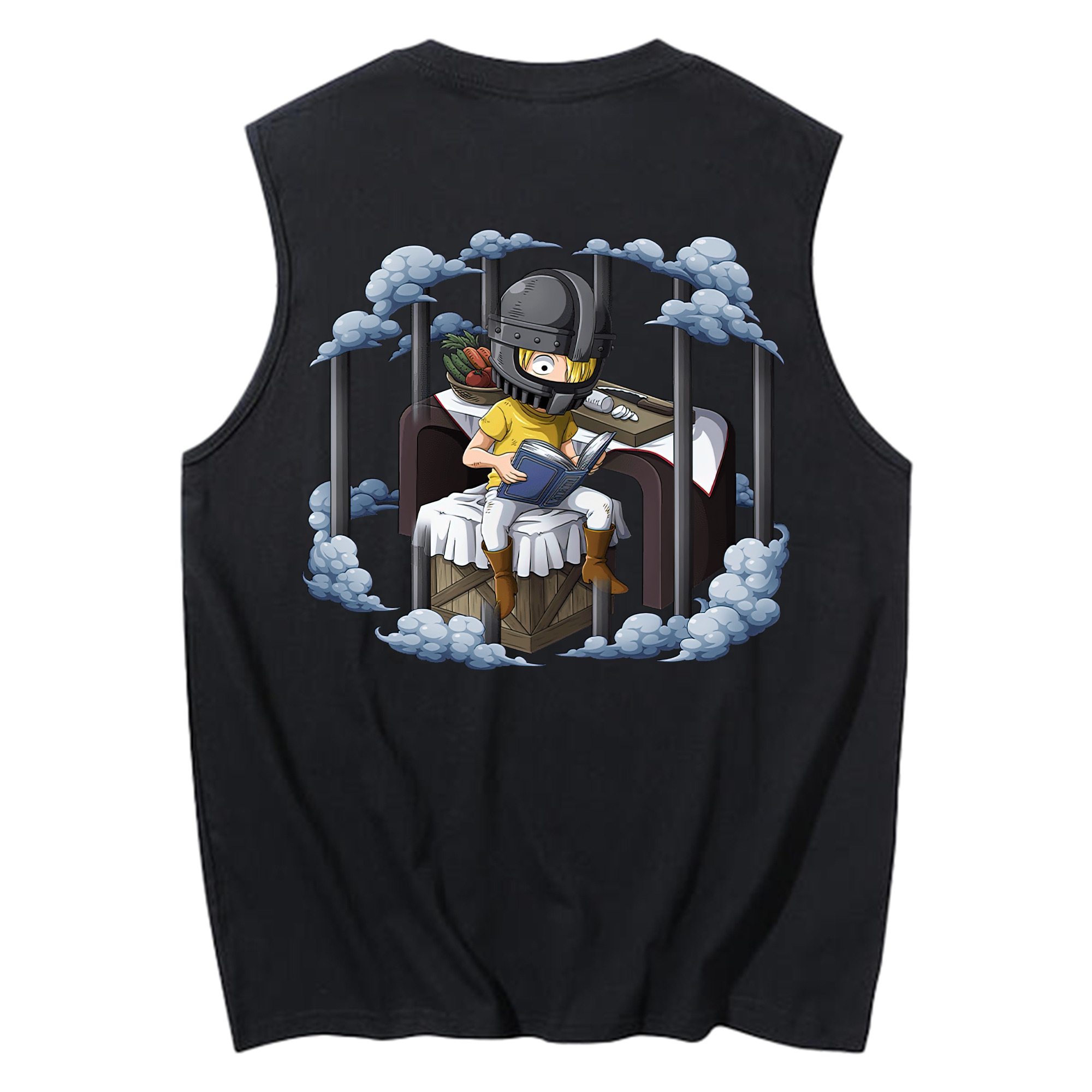 （画像用） ワンピース サンジ ONE PIECE Sanji コットン100％タンクトップ（背面プリント）