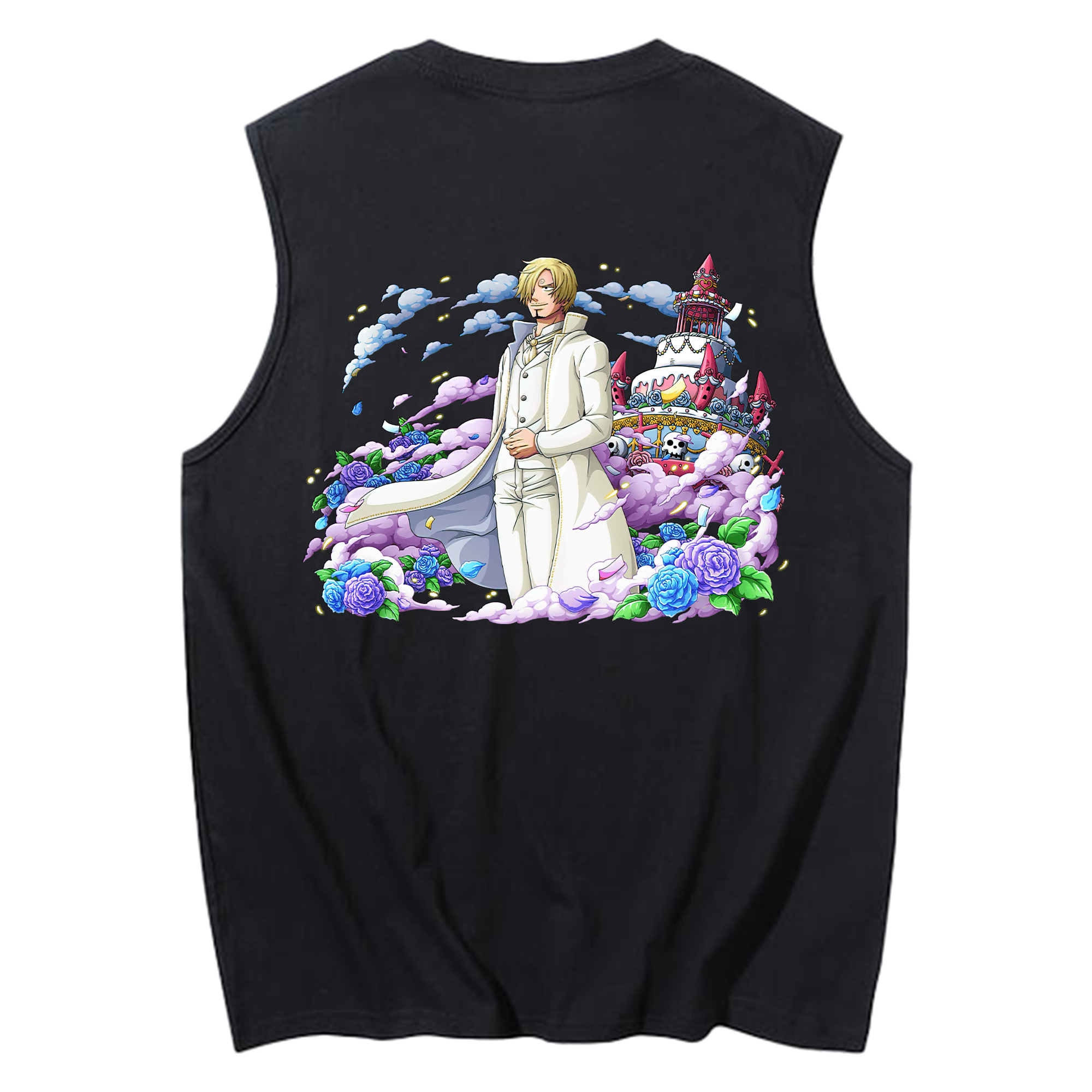 （画像用） ワンピース サンジ ONE PIECE Sanji コットン100％タンクトップ（背面プリント）