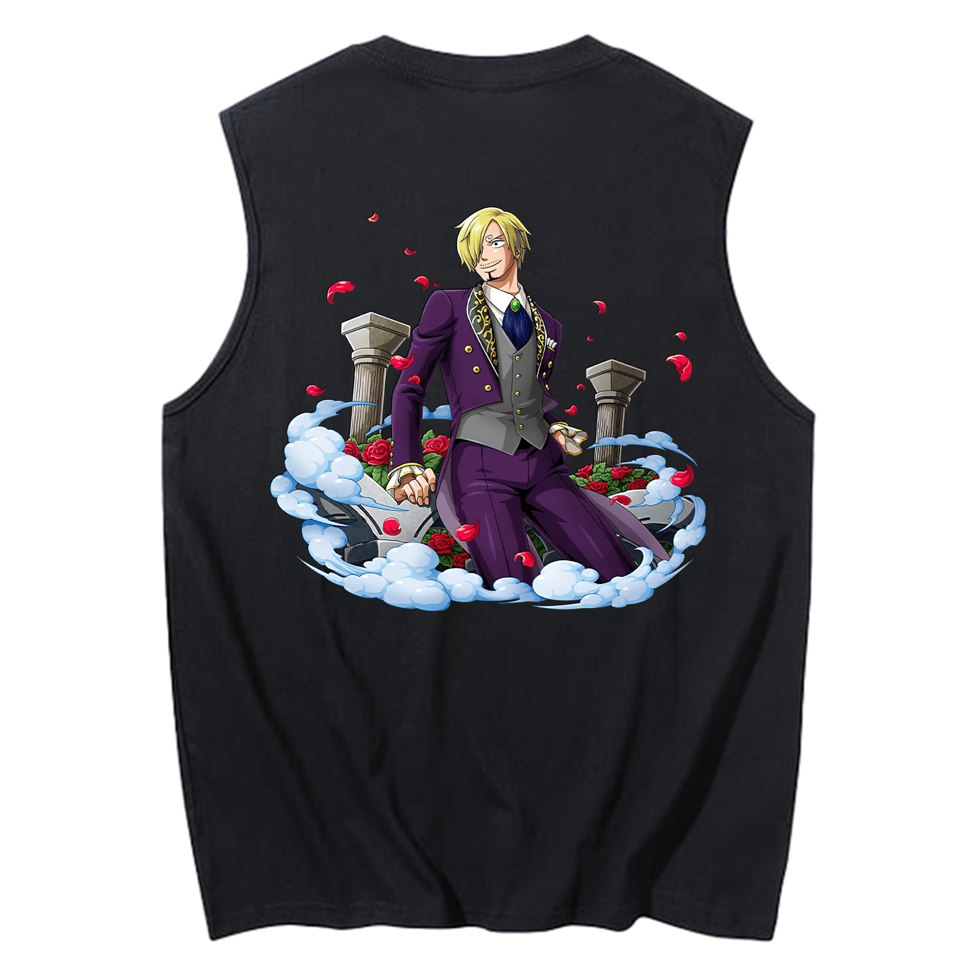 （画像用） ワンピース サンジ ONE PIECE Sanji コットン100％タンクトップ（背面プリント）