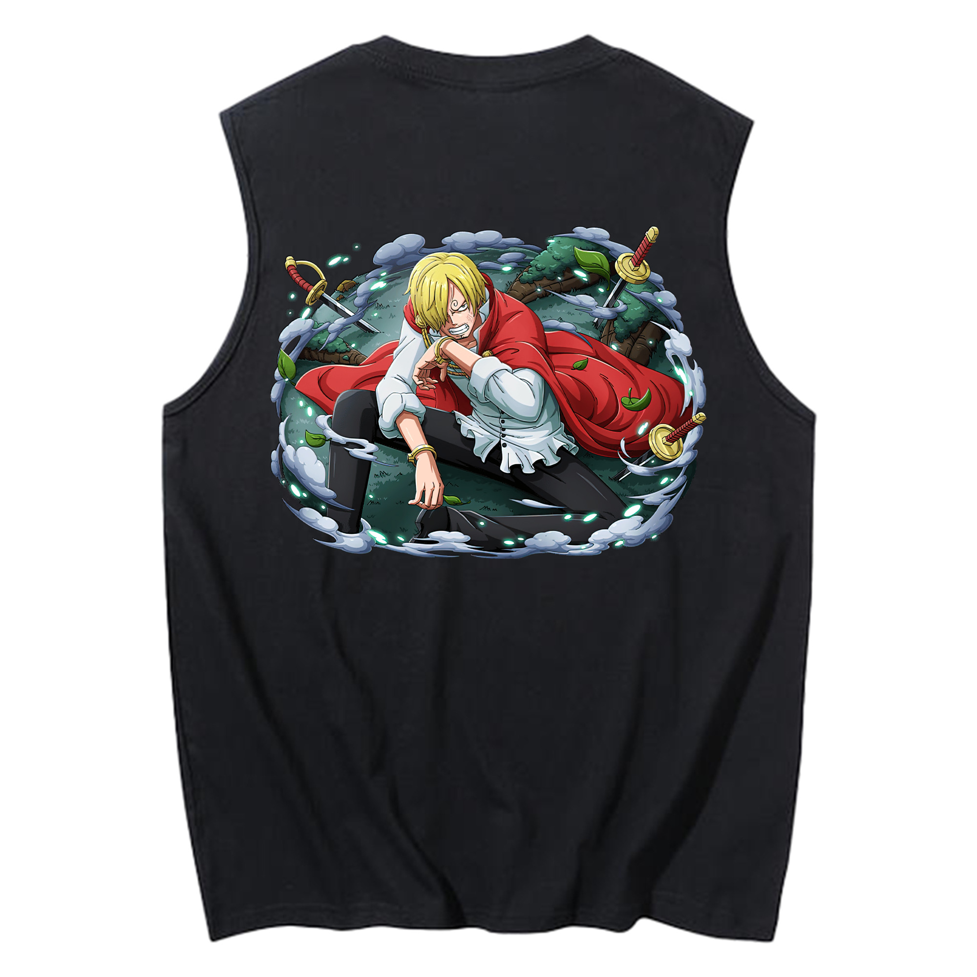 （画像用） ワンピース サンジ ONE PIECE Sanji コットン100％タンクトップ（背面プリント）
