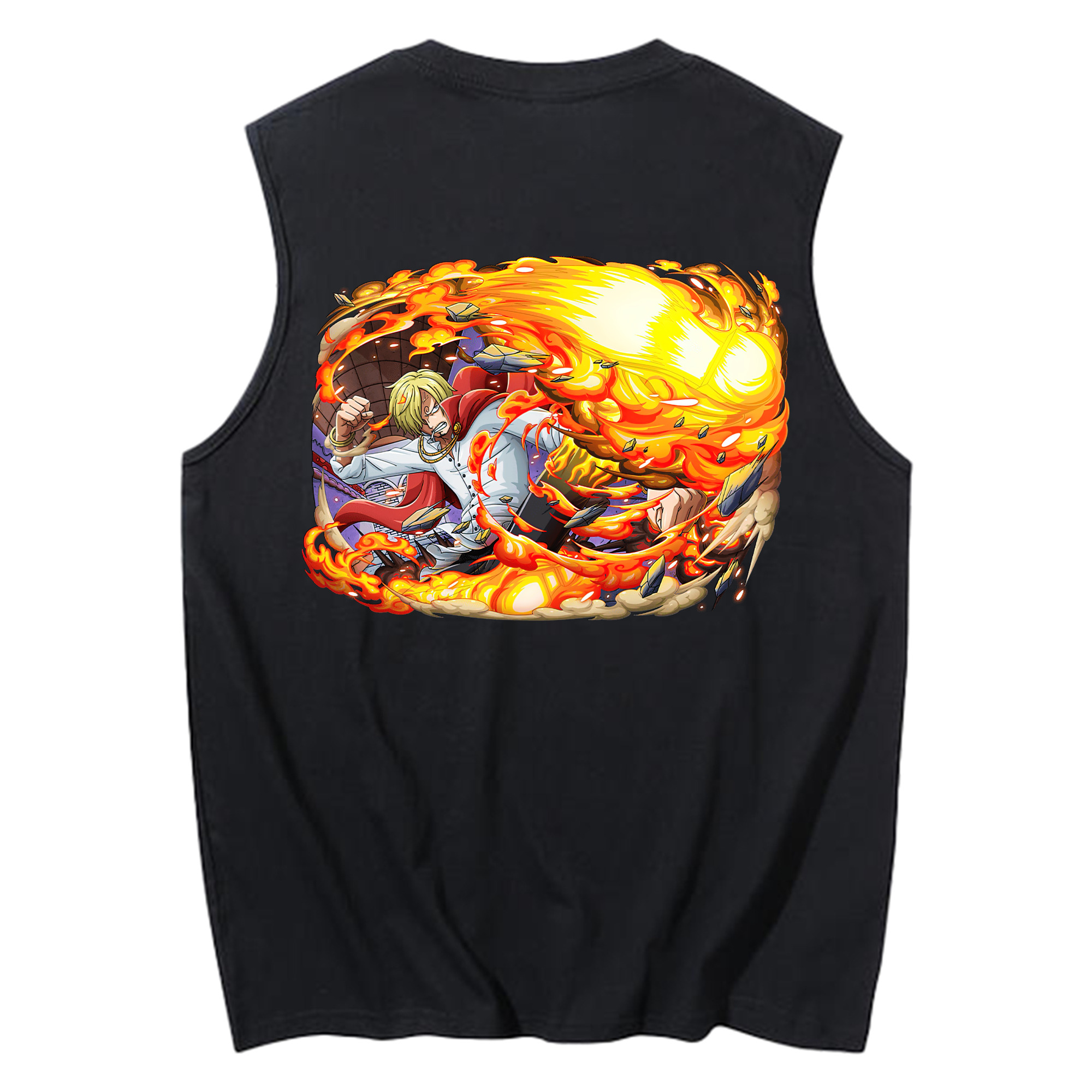 （画像用） ワンピース サンジ ONE PIECE Sanji コットン100％タンクトップ（背面プリント）