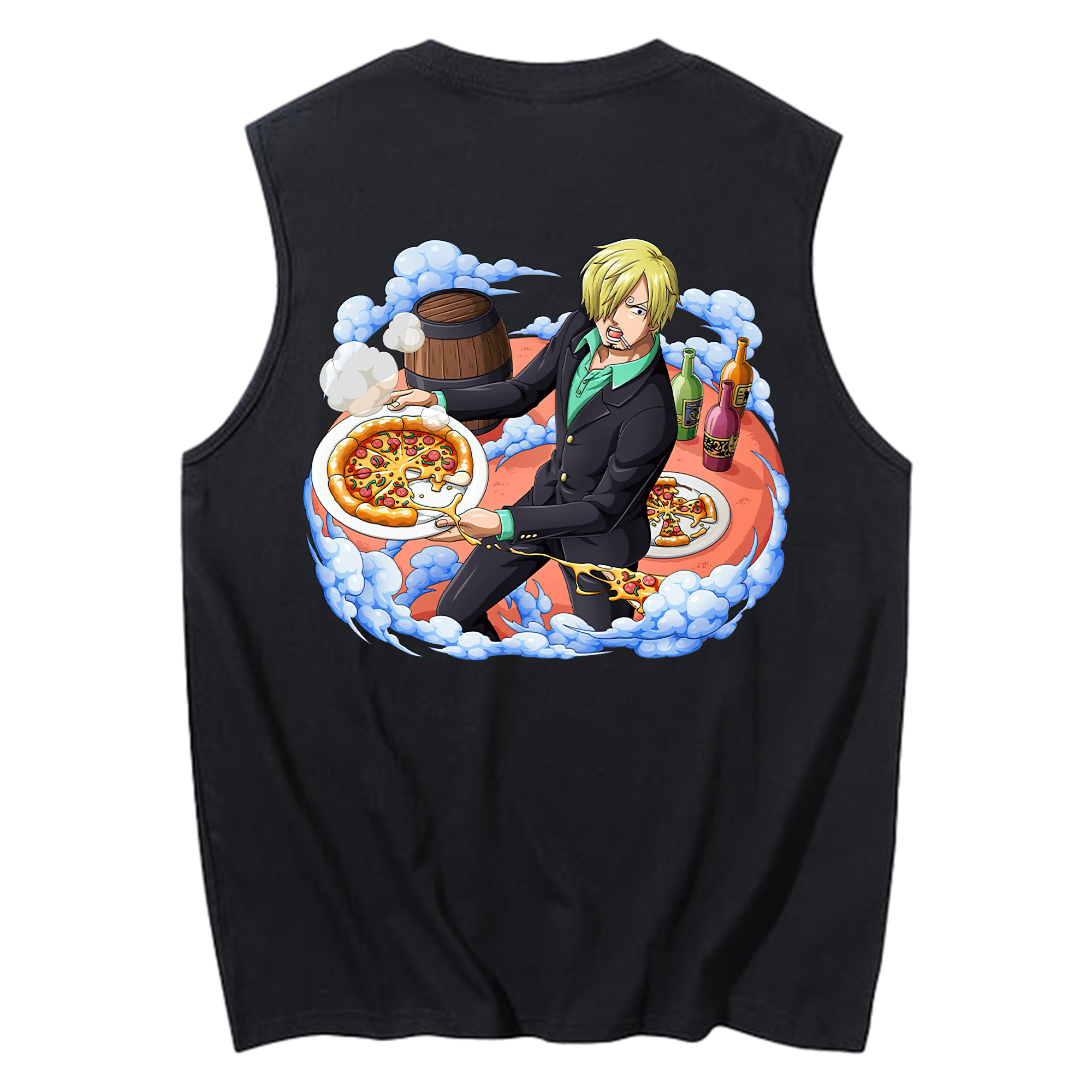 （画像用） ワンピース サンジ ONE PIECE Sanji コットン100％タンクトップ（背面プリント）
