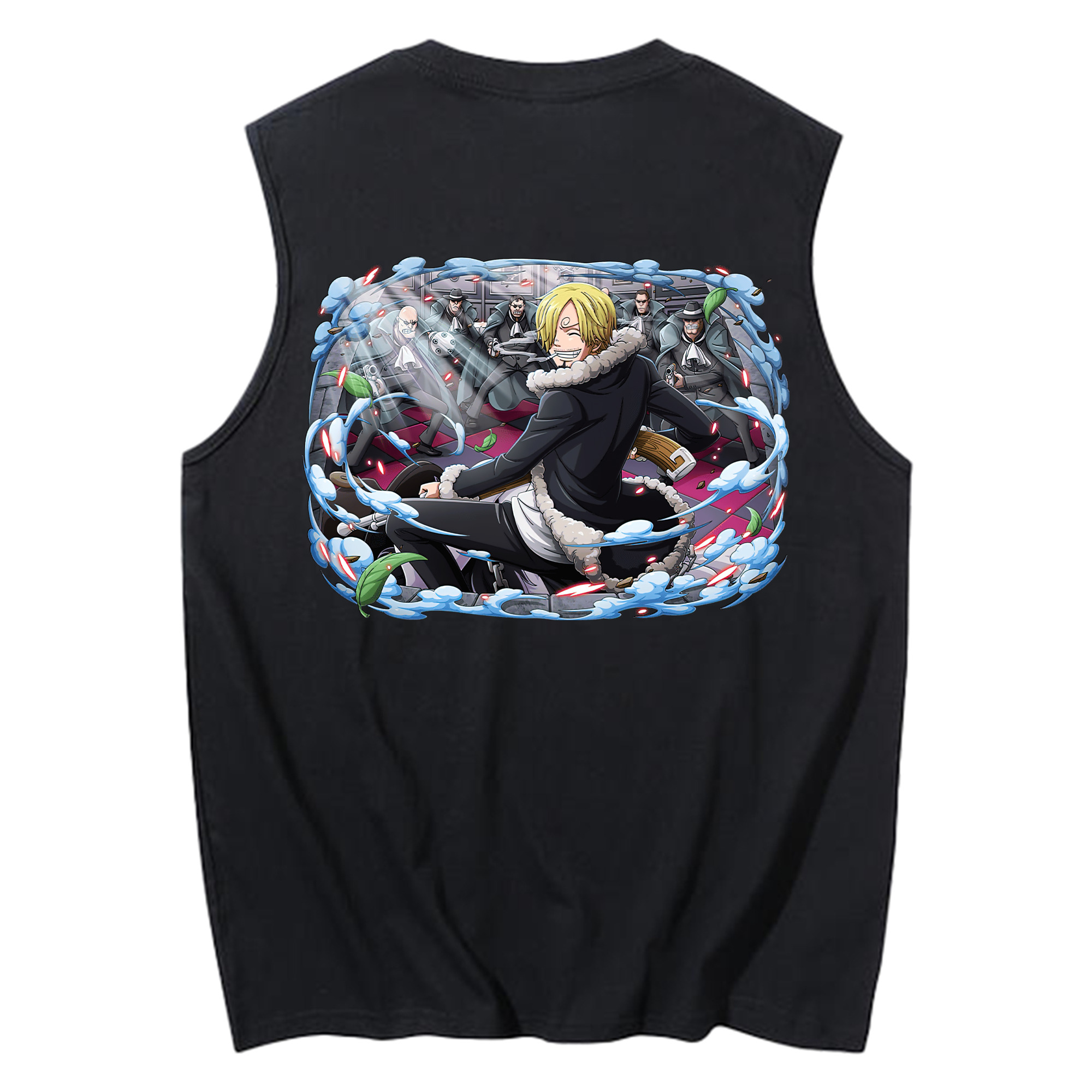 （画像用） ワンピース サンジ ONE PIECE Sanji コットン100％タンクトップ（背面プリント）