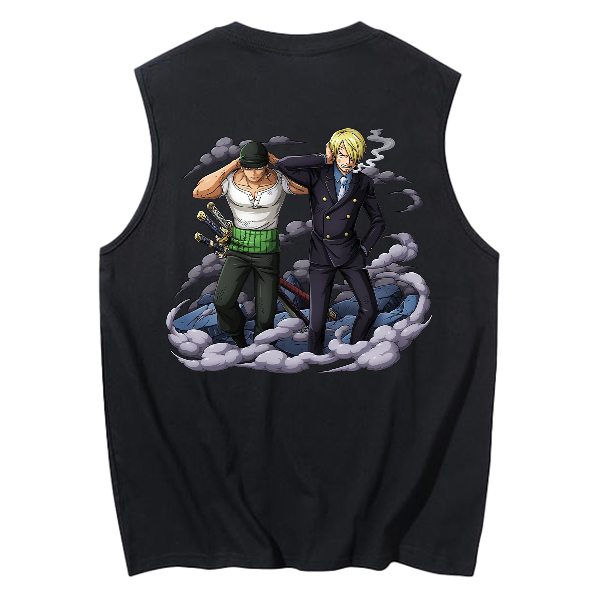 （画像用） ワンピース サンジ ONE PIECE Sanji コットン100％タンクトップ（背面プリント）
