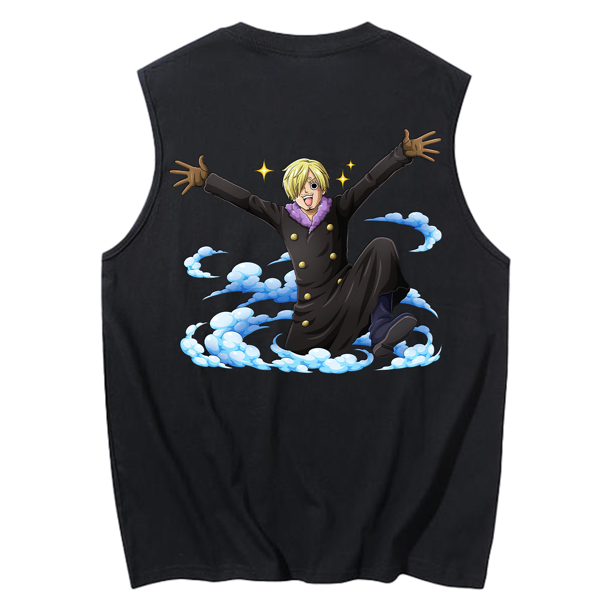 （画像用） ワンピース サンジ ONE PIECE Sanji コットン100％タンクトップ（背面プリント）