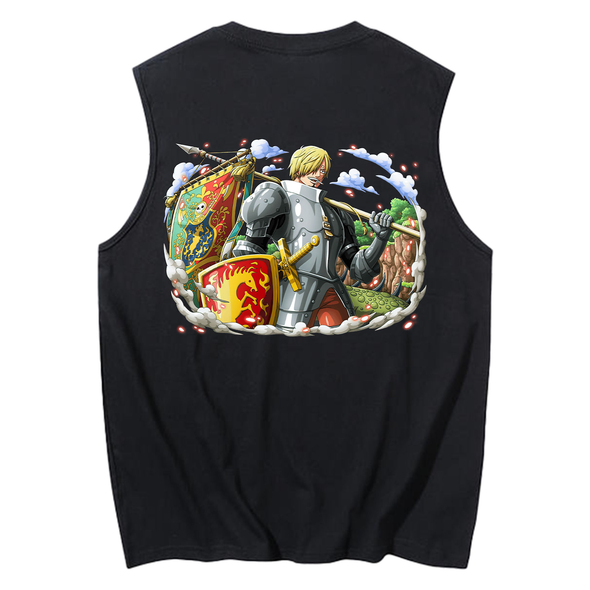 （画像用） ワンピース サンジ ONE PIECE Sanji コットン100％タンクトップ（背面プリント）