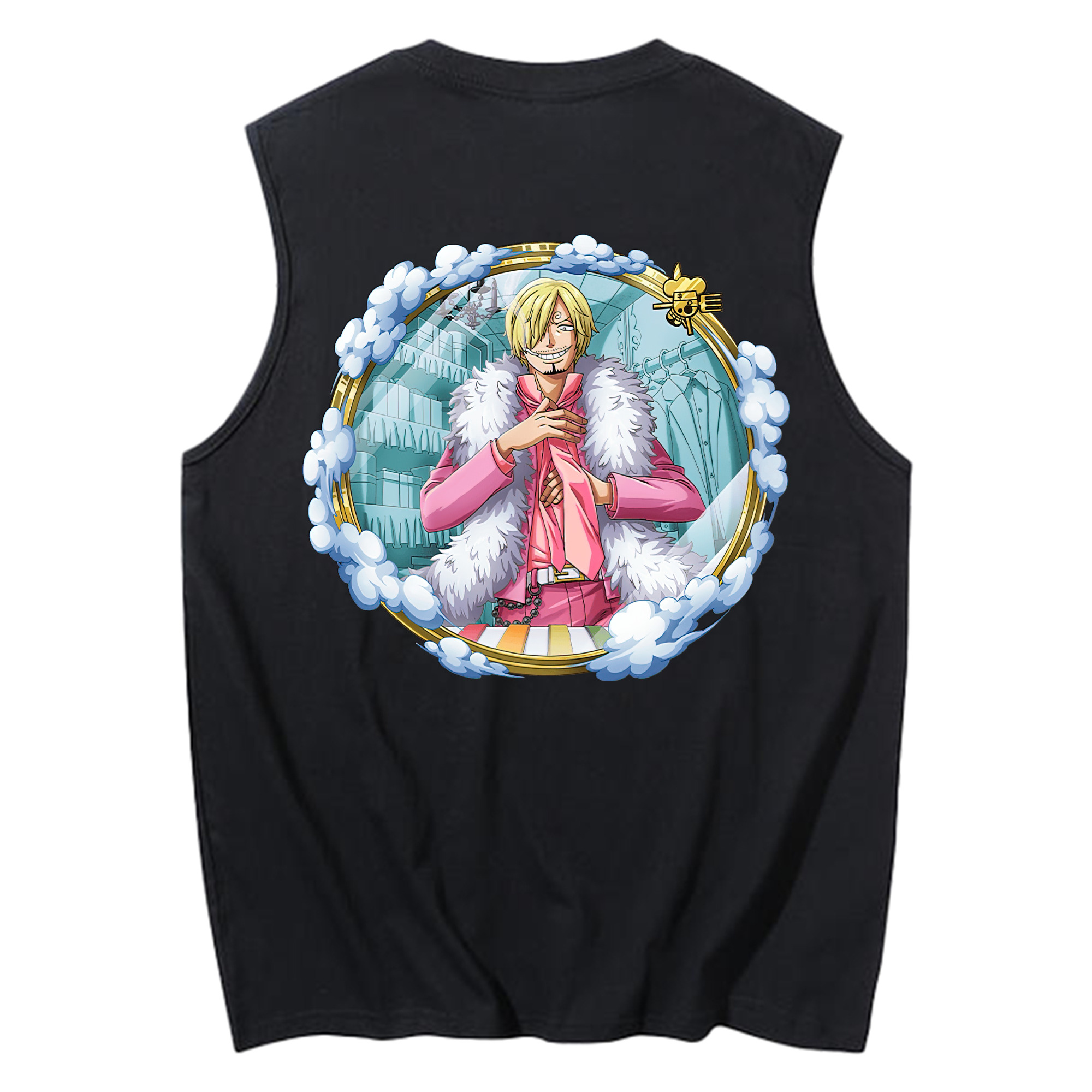 （画像用） ワンピース サンジ ONE PIECE Sanji コットン100％タンクトップ（背面プリント）