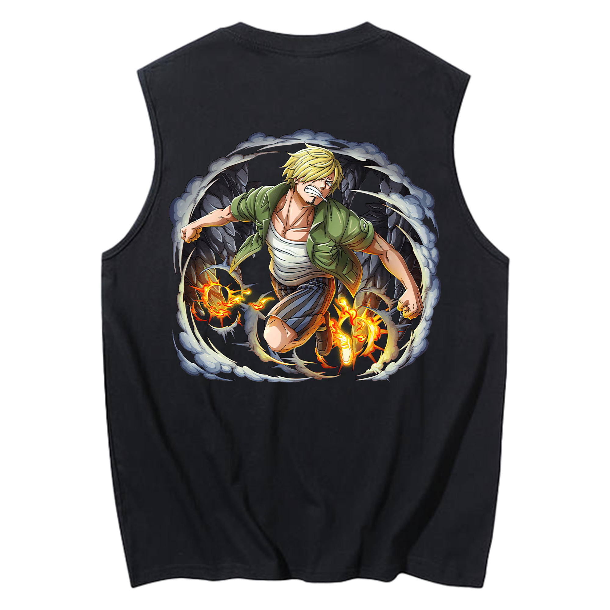 （画像用） ワンピース サンジ ONE PIECE Sanji コットン100％タンクトップ（背面プリント）