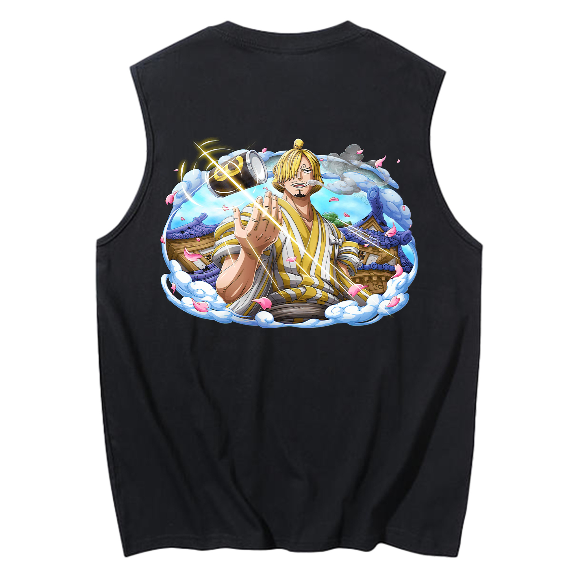 （画像用） ワンピース サンジ ONE PIECE Sanji コットン100％タンクトップ（背面プリント）