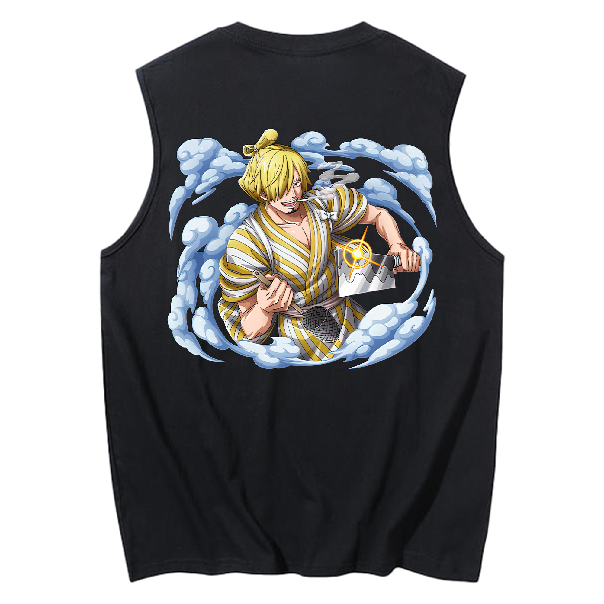 （画像用） ワンピース サンジ ONE PIECE Sanji コットン100％タンクトップ（背面プリント）