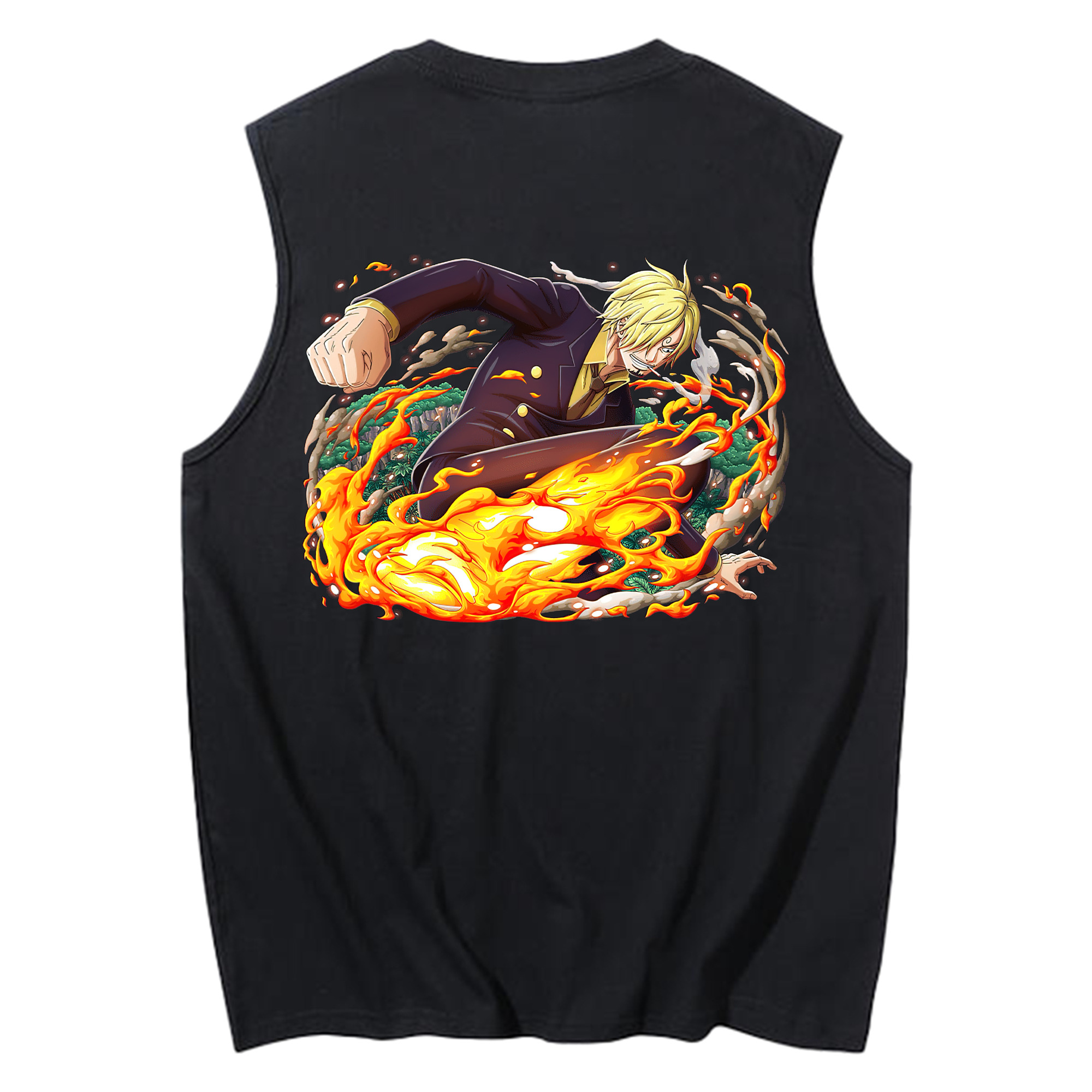 （画像用） ワンピース サンジ ONE PIECE Sanji コットン100％タンクトップ（背面プリント）