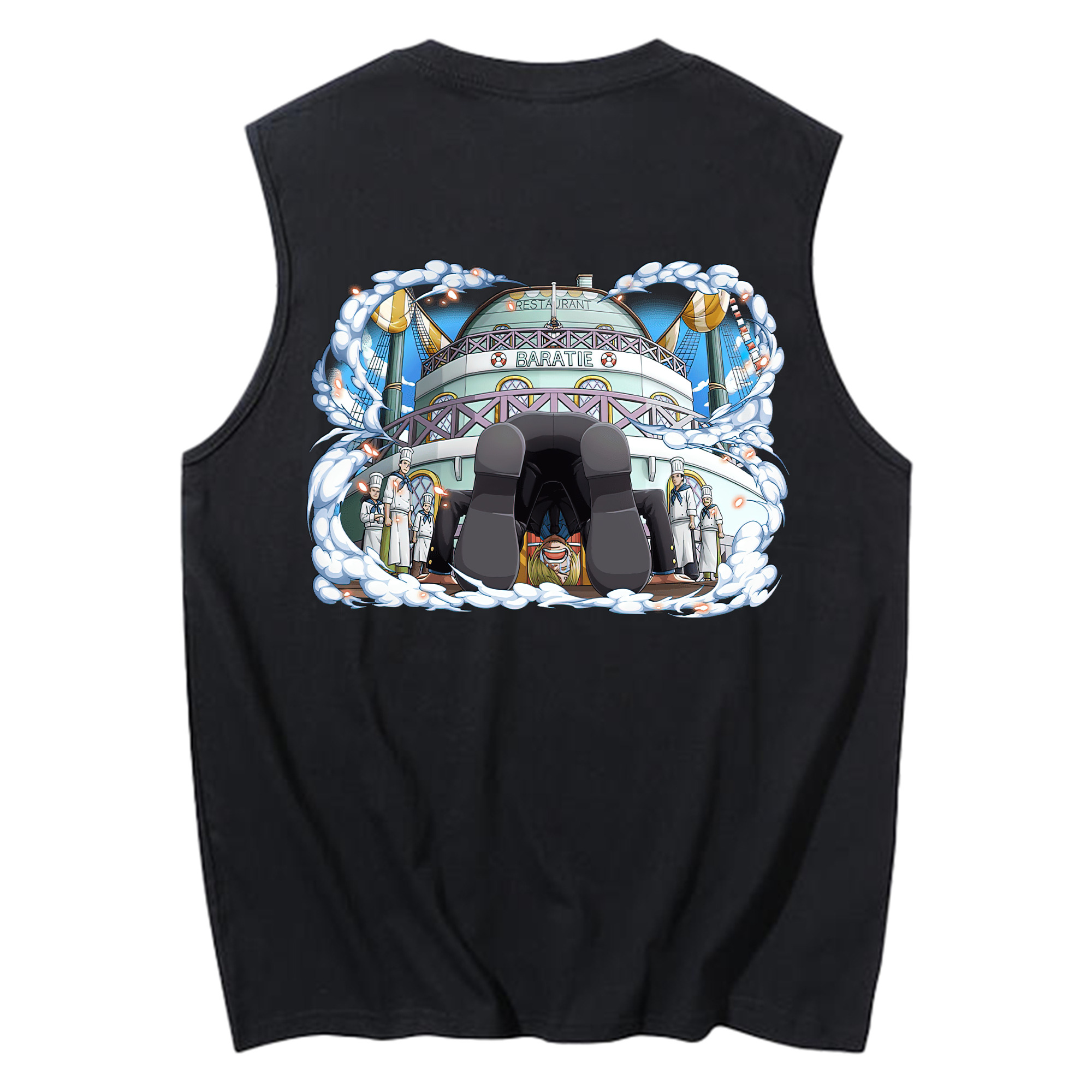 （画像用） ワンピース サンジ ONE PIECE Sanji コットン100％タンクトップ（背面プリント）