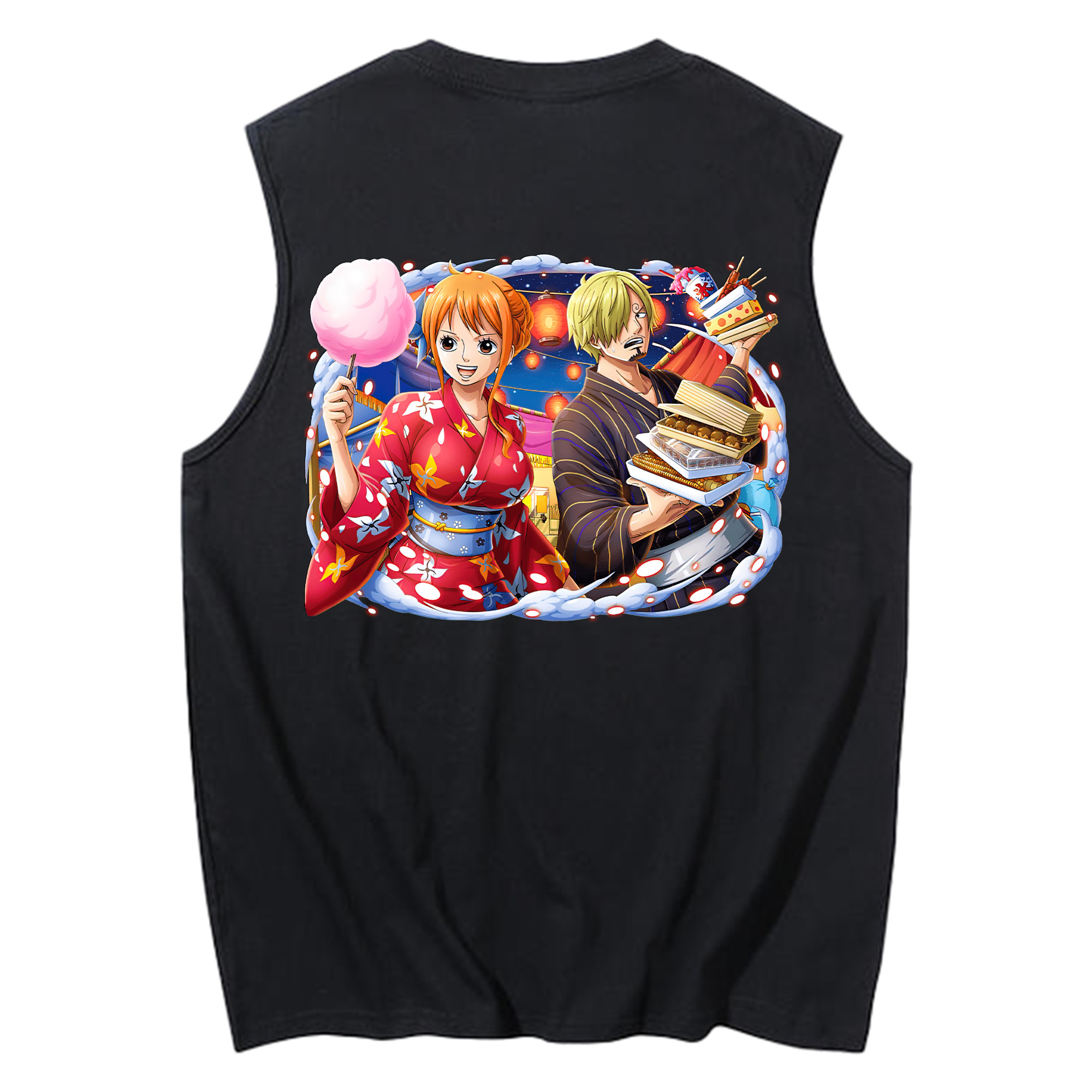 （画像用） ワンピース サンジ ONE PIECE Sanji コットン100％タンクトップ（背面プリント）