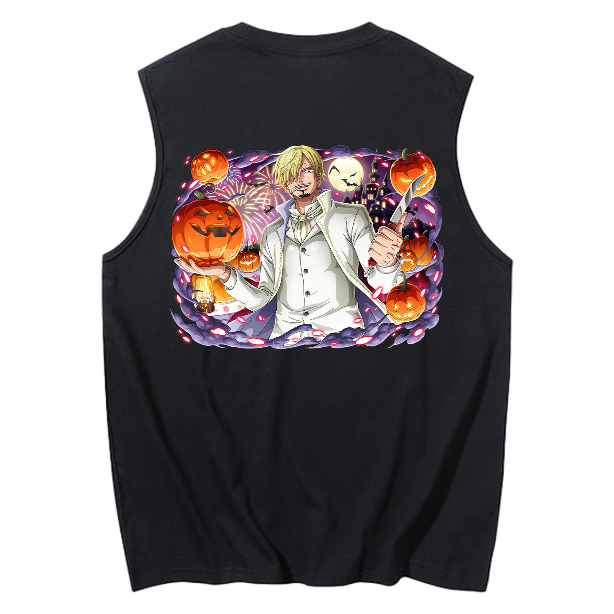 （画像用） ワンピース サンジ ONE PIECE Sanji コットン100％タンクトップ（背面プリント）