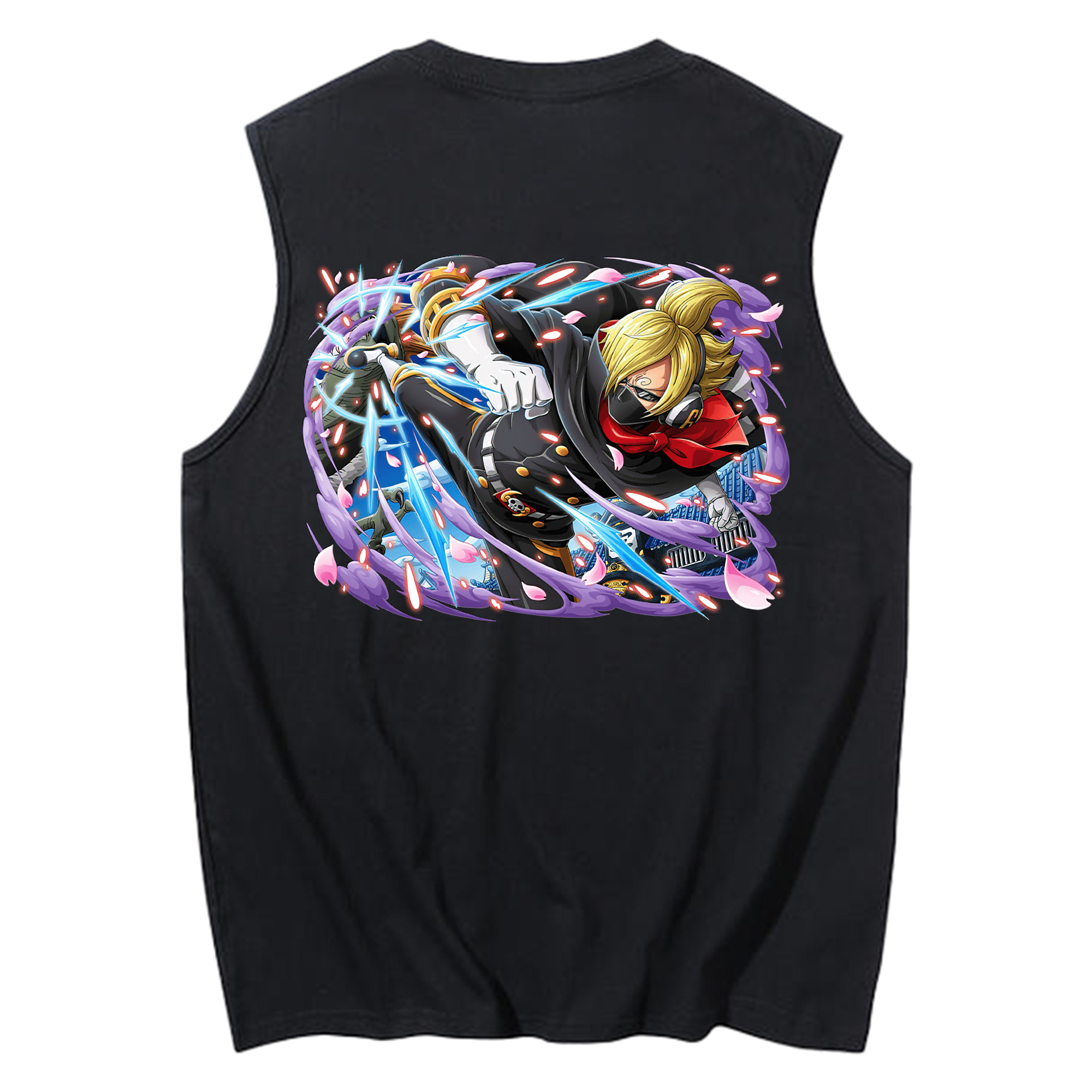 （画像用） ワンピース サンジ ONE PIECE Sanji コットン100％タンクトップ（背面プリント）