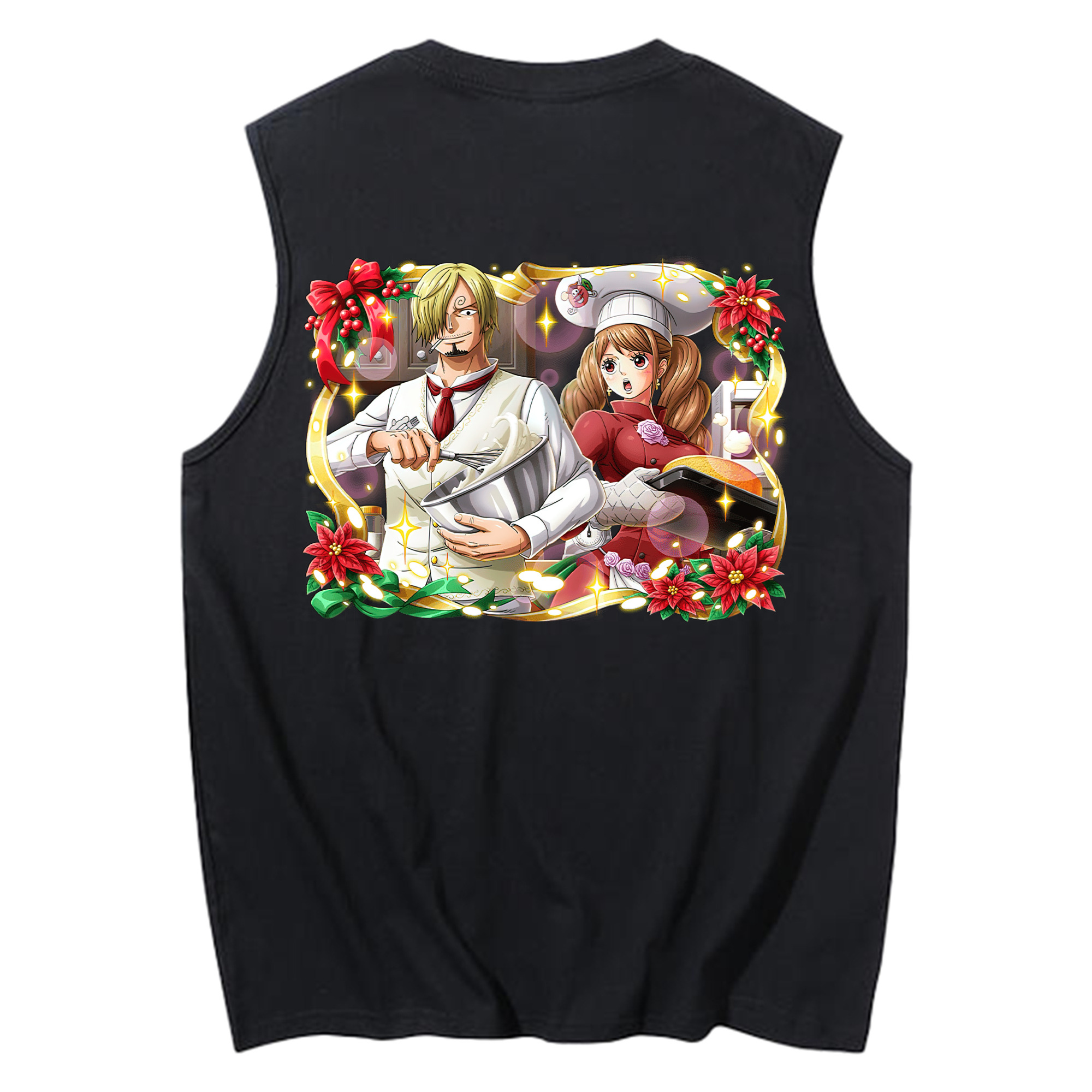（画像用） ワンピース サンジ ONE PIECE Sanji コットン100％タンクトップ（背面プリント）