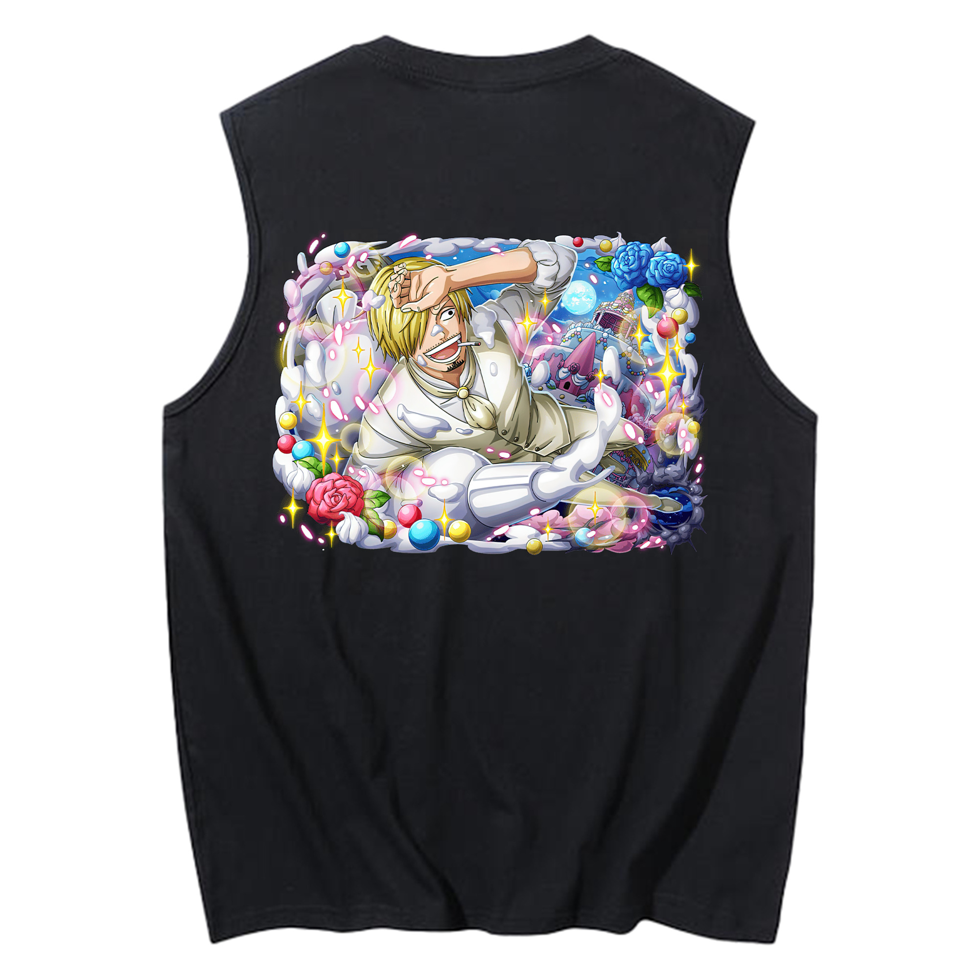 （画像用） ワンピース サンジ ONE PIECE Sanji コットン100％タンクトップ（背面プリント）