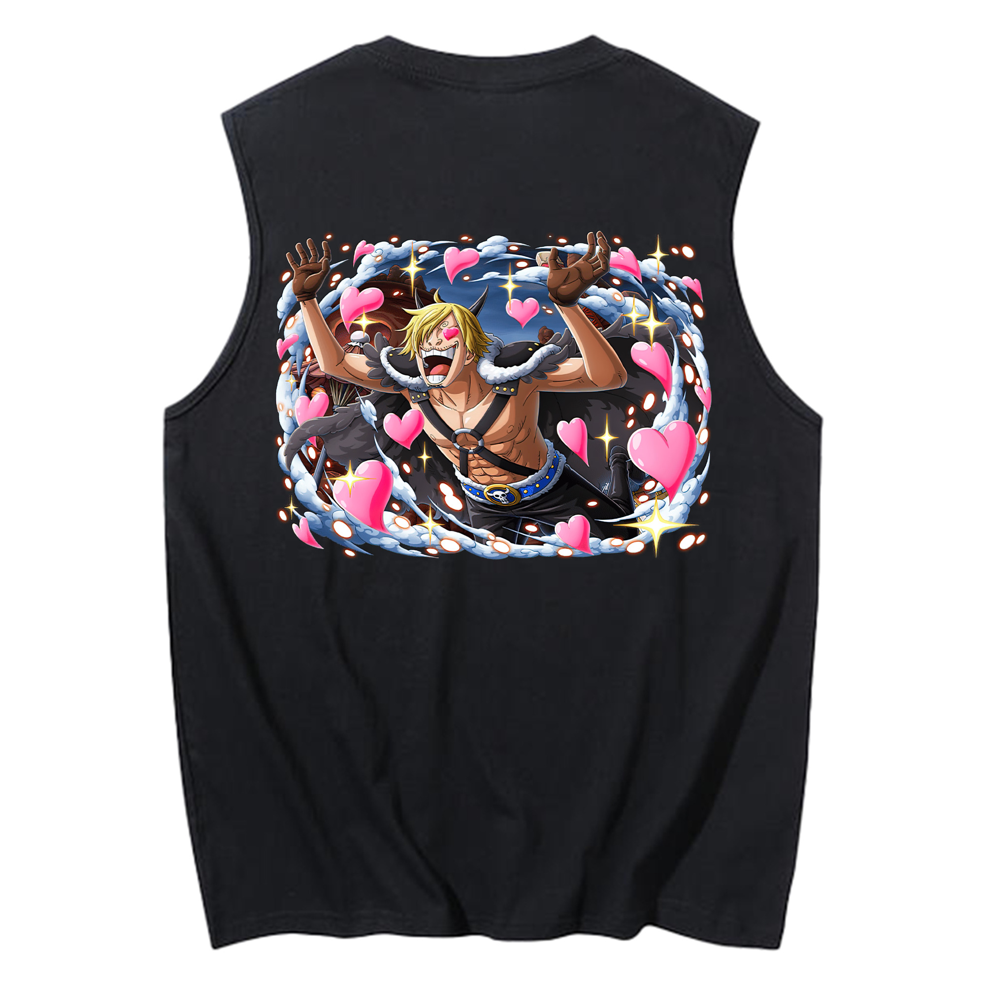 （画像用） ワンピース サンジ ONE PIECE Sanji コットン100％タンクトップ（背面プリント）