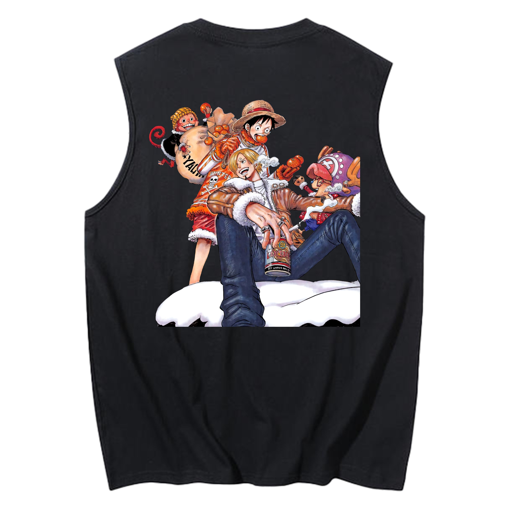 （画像用） ワンピース サンジ ONE PIECE Sanji コットン100％タンクトップ（背面プリント）