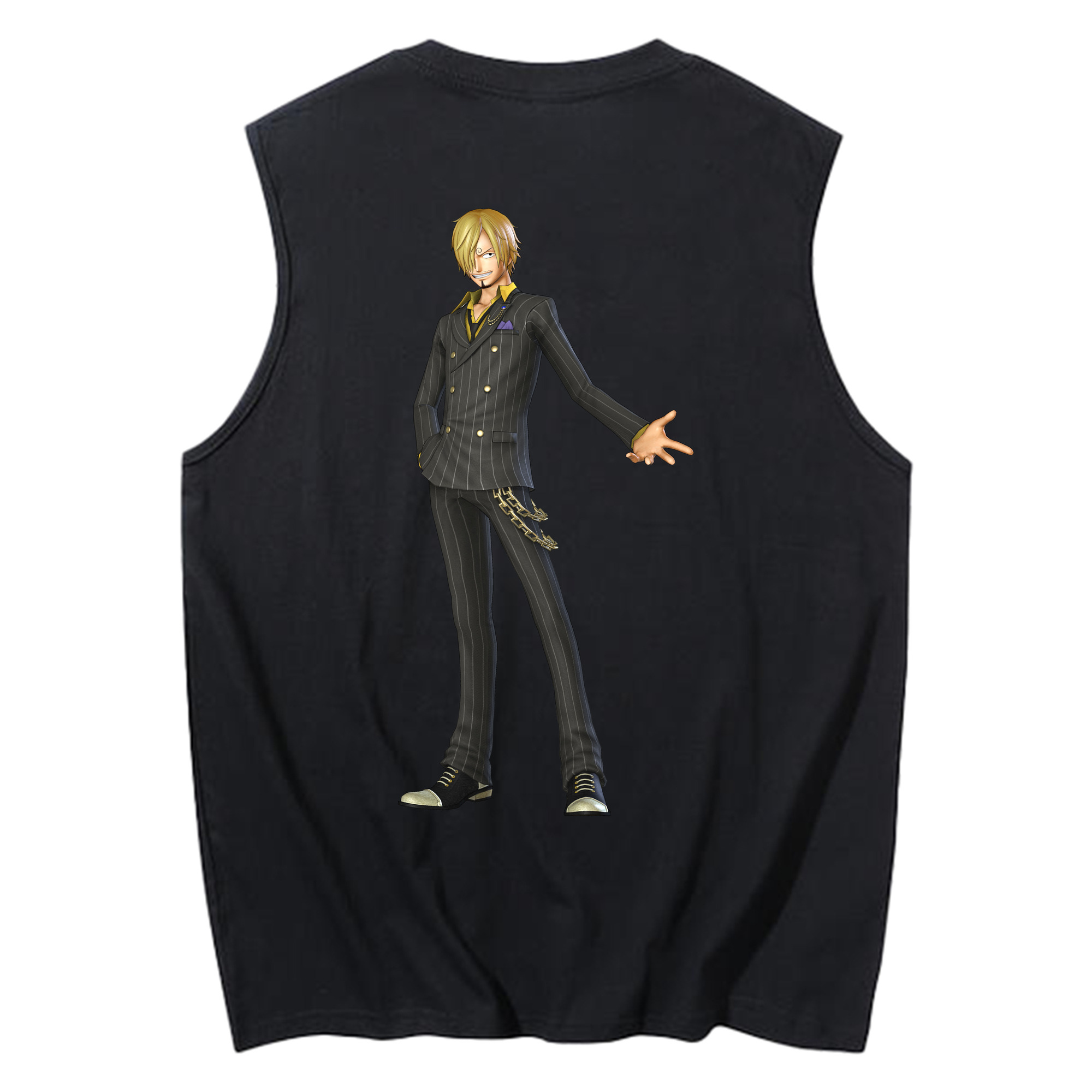 （画像用） ワンピース サンジ ONE PIECE Sanji コットン100％タンクトップ（背面プリント）