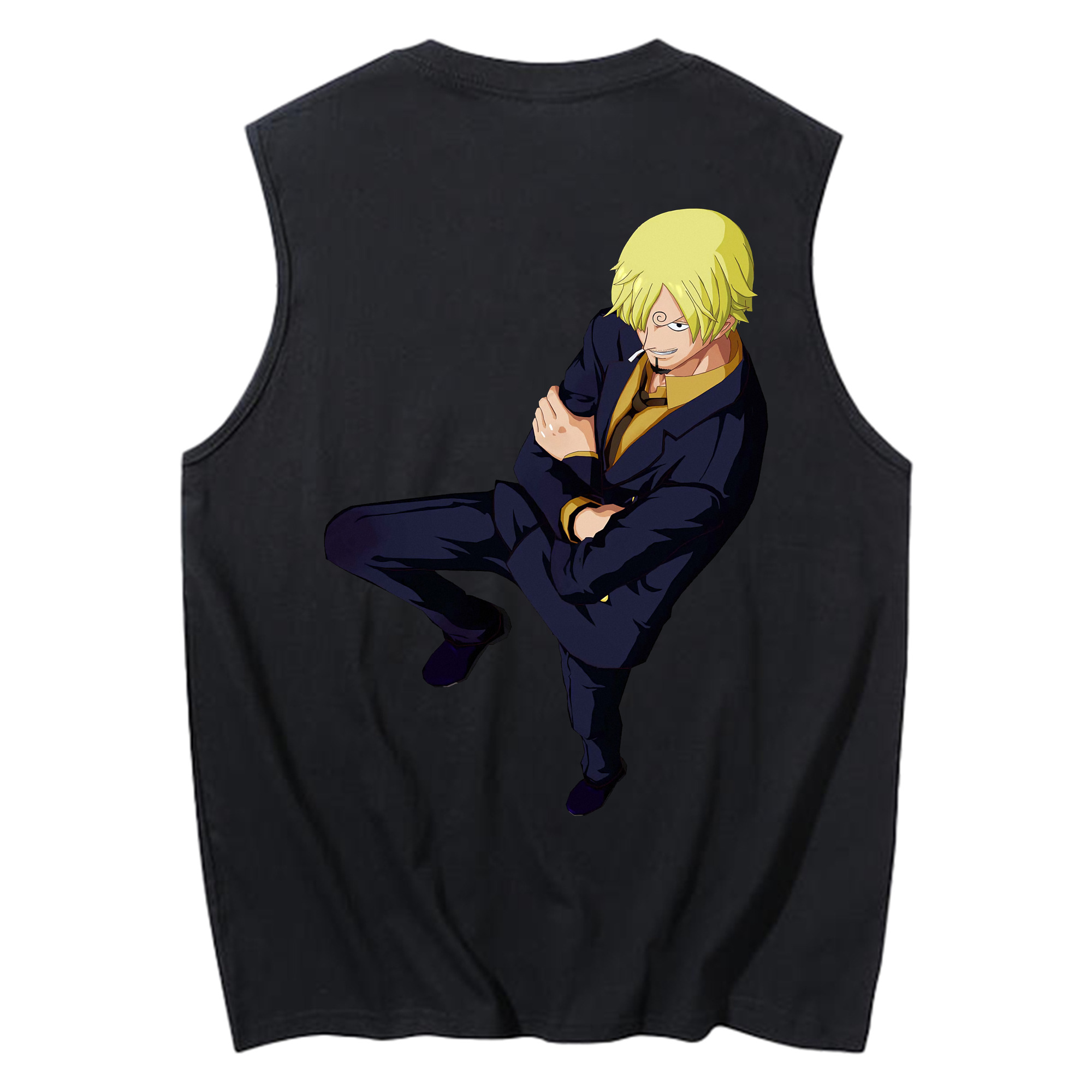 （画像用） ワンピース サンジ ONE PIECE Sanji コットン100％タンクトップ（背面プリント）