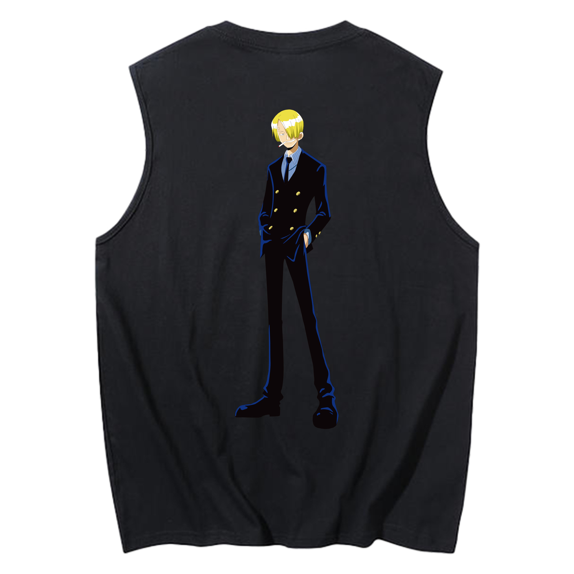 （画像用） ワンピース サンジ ONE PIECE Sanji コットン100％タンクトップ（背面プリント）