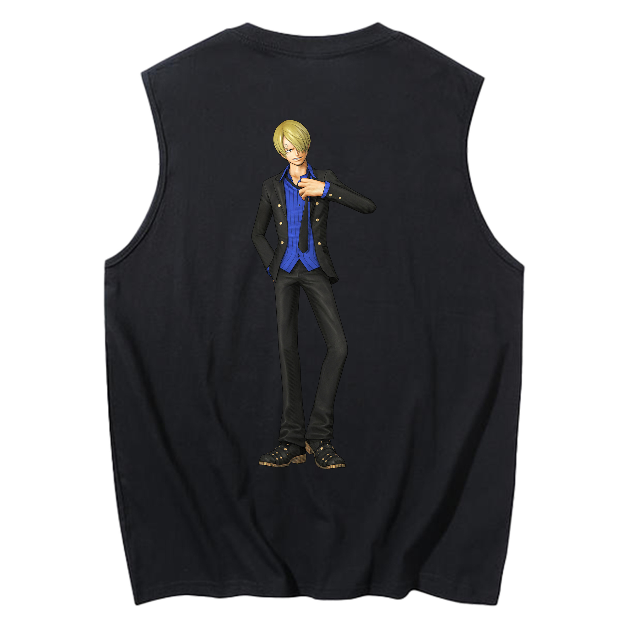 （画像用） ワンピース サンジ ONE PIECE Sanji コットン100％タンクトップ（背面プリント）