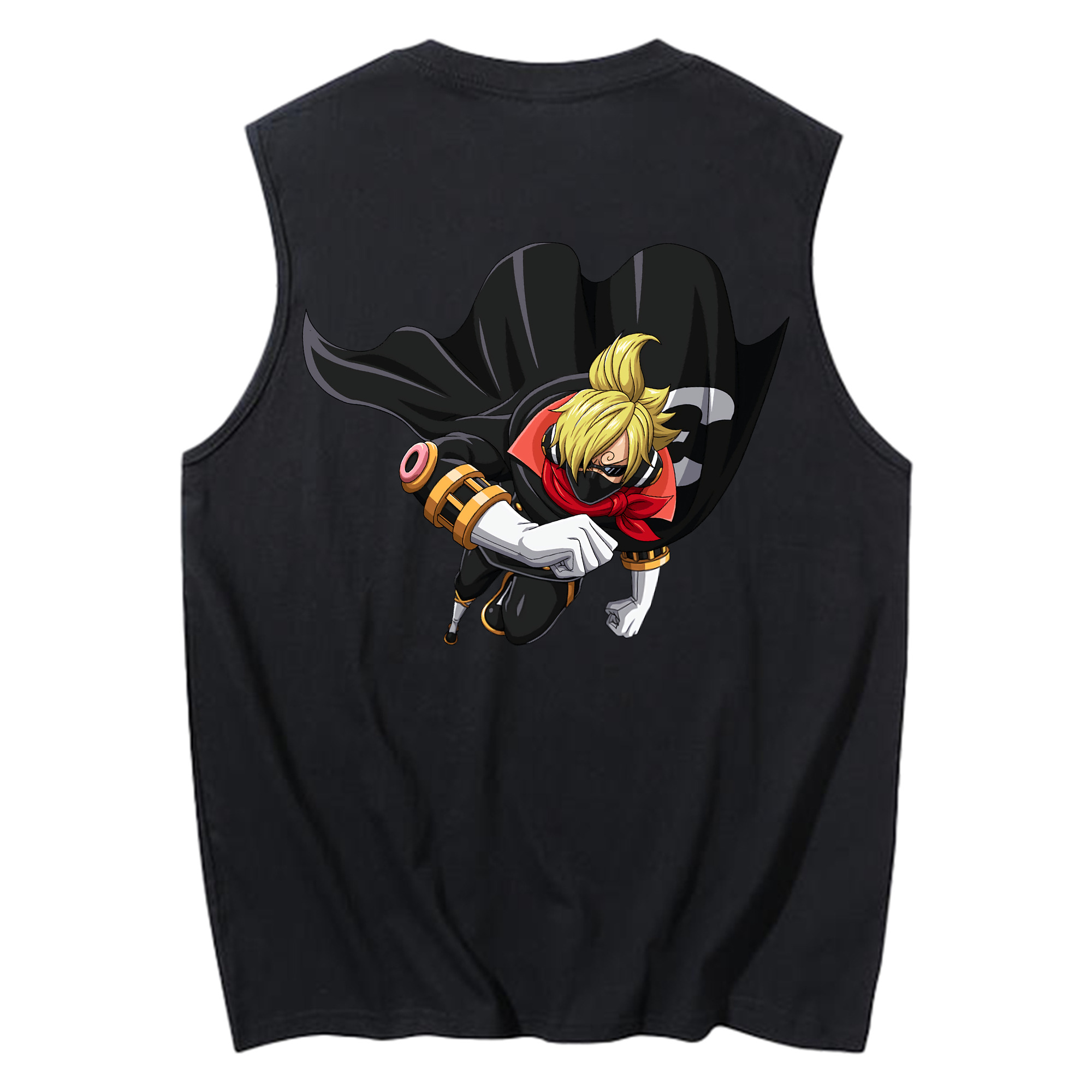 （画像用） ワンピース サンジ ONE PIECE Sanji コットン100％タンクトップ（背面プリント）