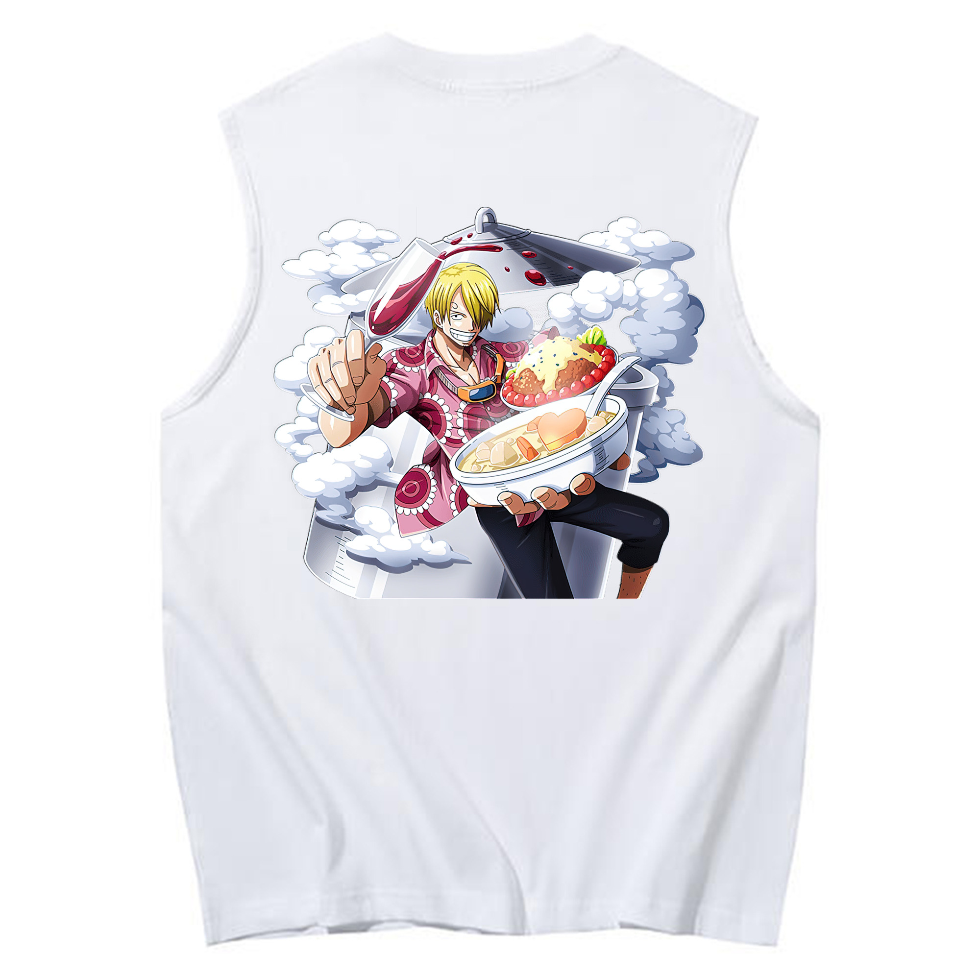 （画像用） ワンピース サンジ ONE PIECE Sanji コットン100％タンクトップ（背面プリント）