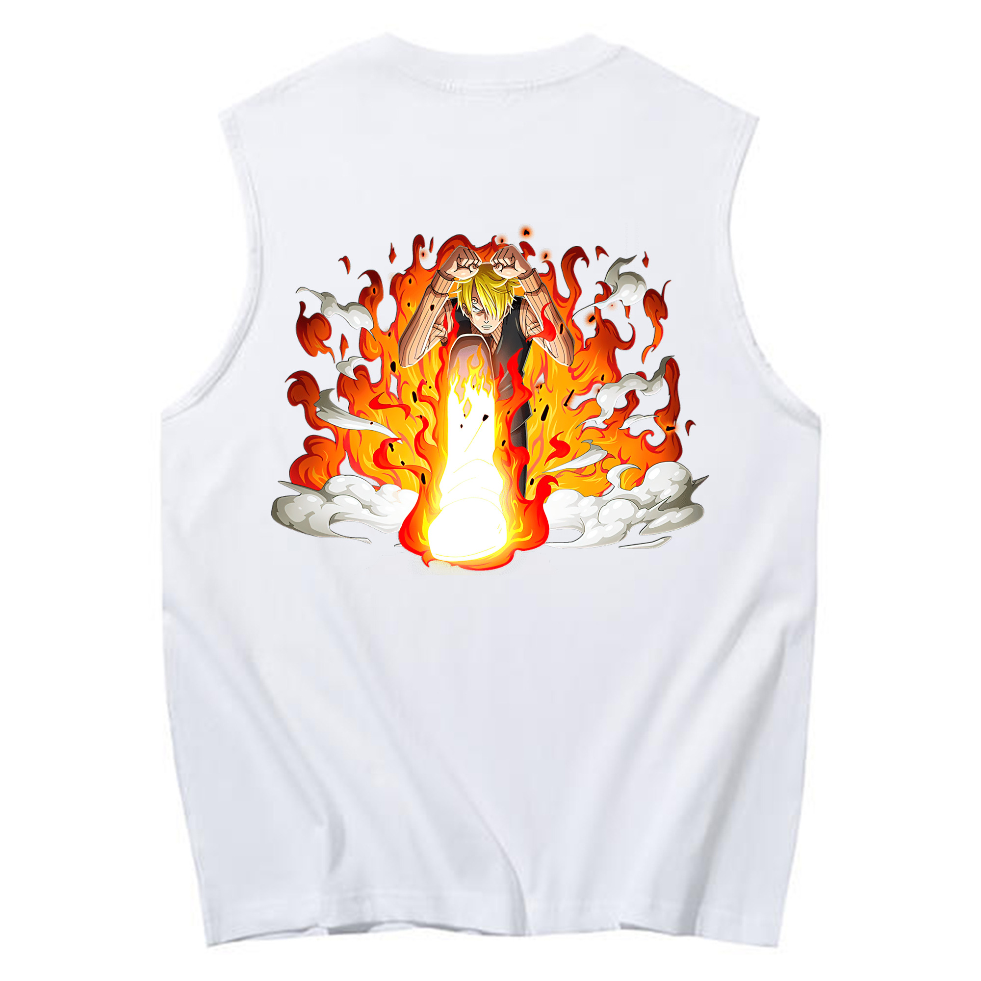 （画像用） ワンピース サンジ ONE PIECE Sanji コットン100％タンクトップ（背面プリント）