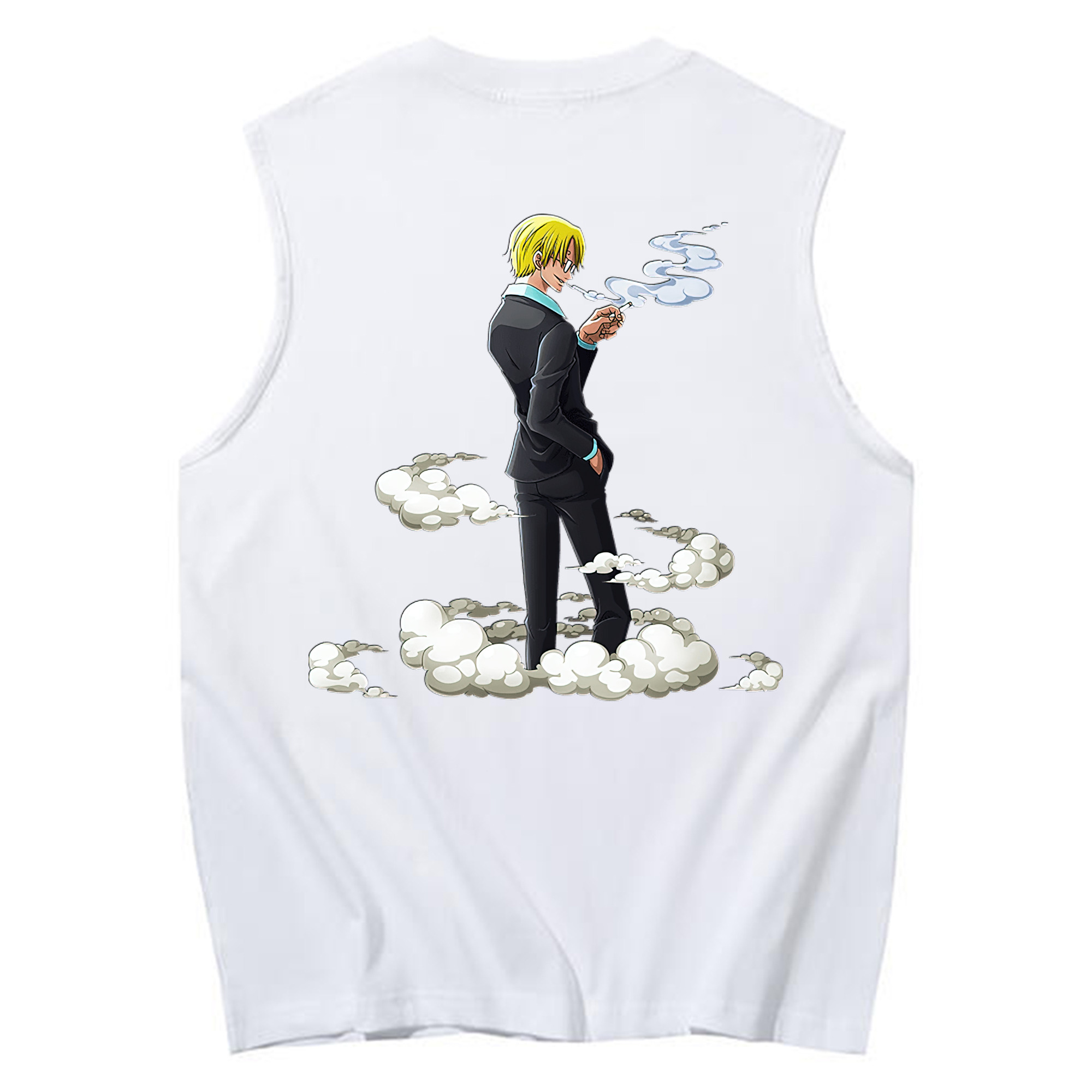 （画像用） ワンピース サンジ ONE PIECE Sanji コットン100％タンクトップ（背面プリント）