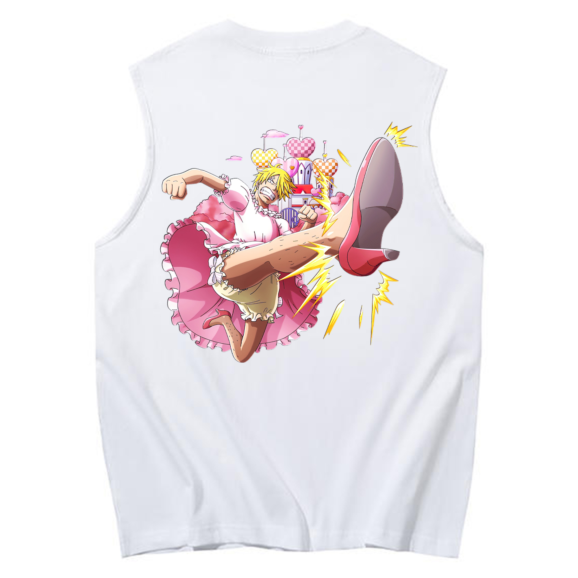 （画像用） ワンピース サンジ ONE PIECE Sanji コットン100％タンクトップ（背面プリント）