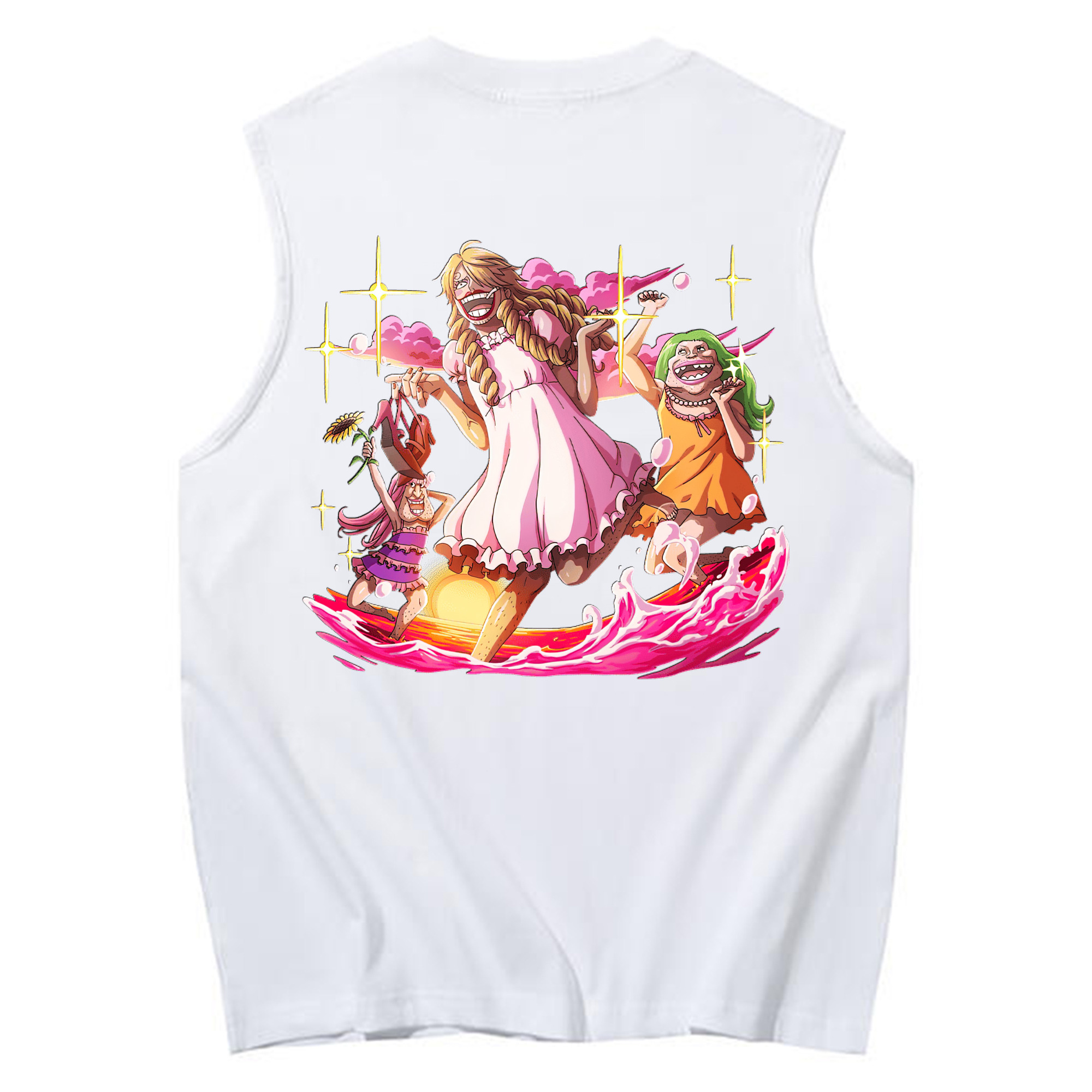 （画像用） ワンピース サンジ ONE PIECE Sanji コットン100％タンクトップ（背面プリント）
