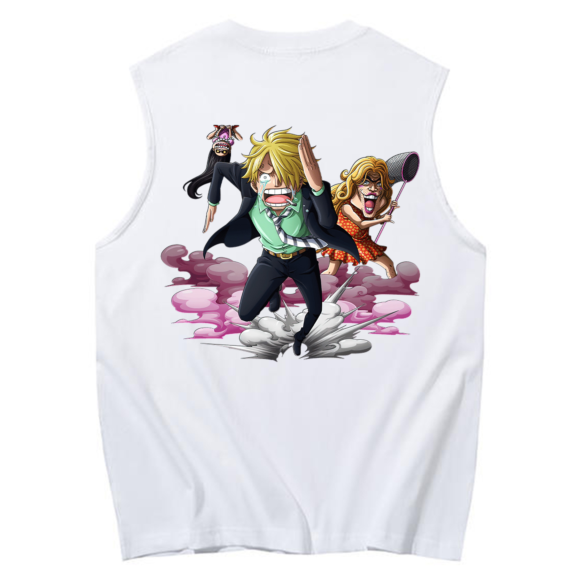 （画像用） ワンピース サンジ ONE PIECE Sanji コットン100％タンクトップ（背面プリント）