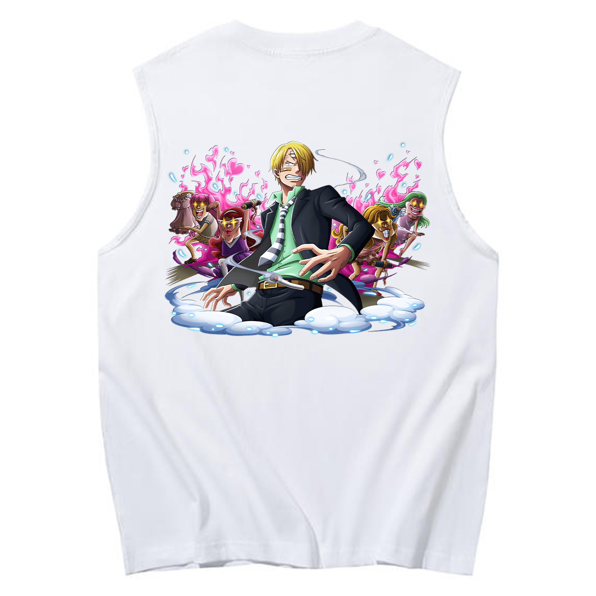 （画像用） ワンピース サンジ ONE PIECE Sanji コットン100％タンクトップ（背面プリント）