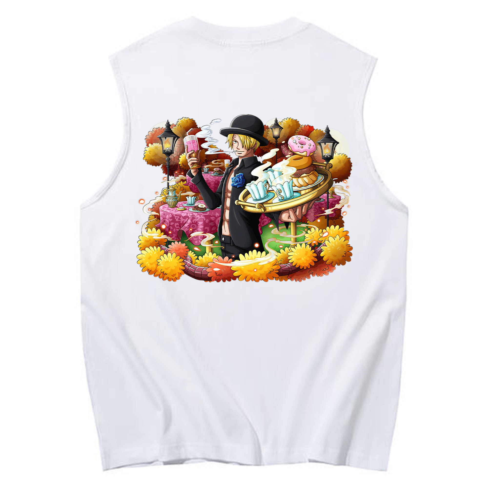 （画像用） ワンピース サンジ ONE PIECE Sanji コットン100％タンクトップ（背面プリント）